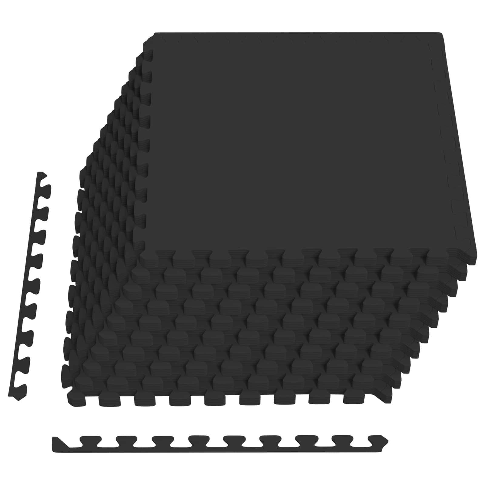 Bodenmatte Fußmatten 50 pcs Schwarz 18 m² EVA-Schaum