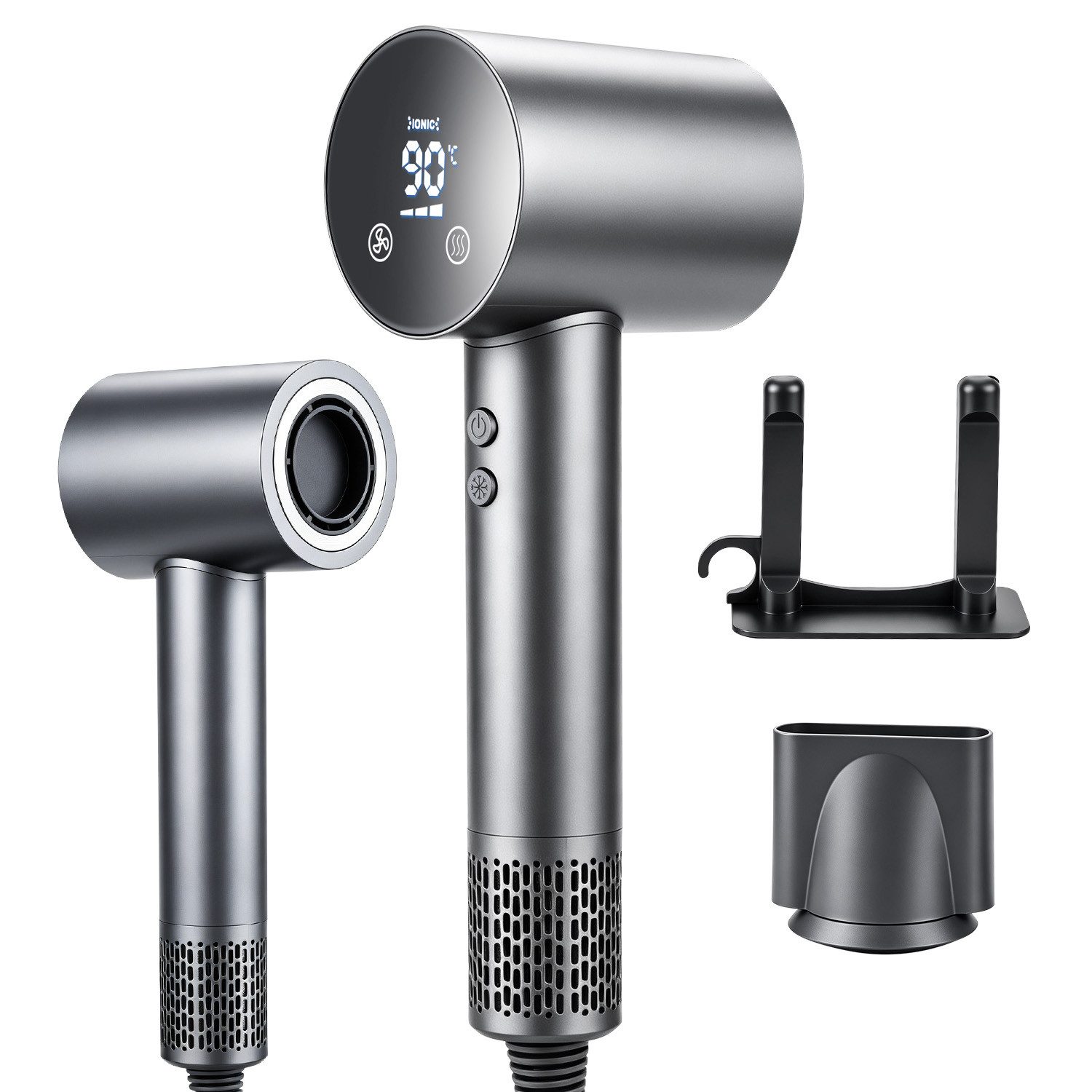 CkeyiN Pro Haartrockner Ionic,Hair Dryer Leise,Haarföhn 110000 RPM,30℃/50℃/70℃/90℃, 1500 W, Mit Magnetdüse,36m/s,Schnelles Trocknen,Kaltlufttaste, für alle Haarlängen und -strukturen