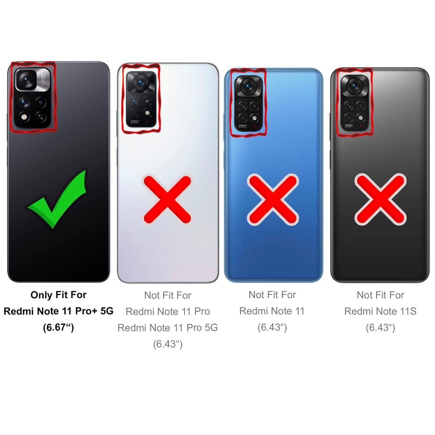 CoolGadget Handyhülle Book Case Handy Tasche für Xiaomi Redmi Note 11 Pro+ 5G 6,67 Zoll, Hülle Klapphülle Flip Cover Redmi Note 11 Pro+ Plus 5G Schutzhülle