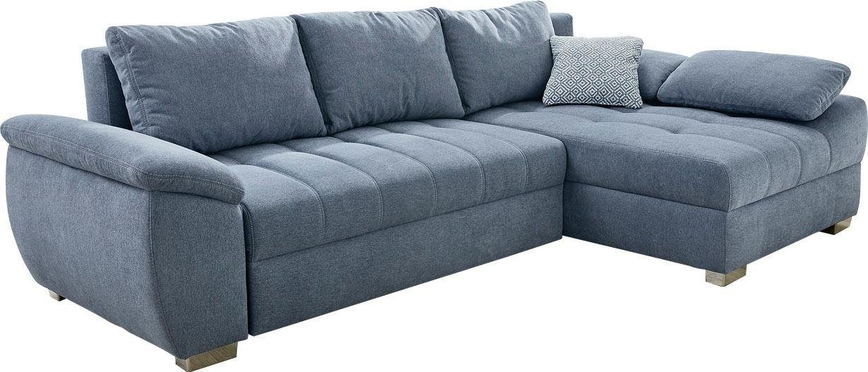 Jockenhöfer Gruppe Ecksofa Alster L-Form, B: 268 cm, mit Bettfunktion, Bettkasten & Zierkissen