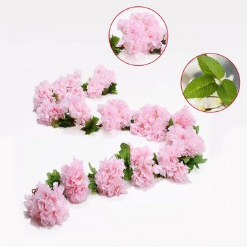 Kunstblume 4 Stück Rosengirlande Blumengirlande Künstlich Girlande Hängend Rebe, Lubgitsr