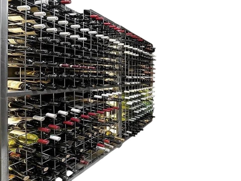 JVmoebel Weinregal Grau Edelstahl Flaschenregal für Weinkeller & Weinlagerung, Made in Europe