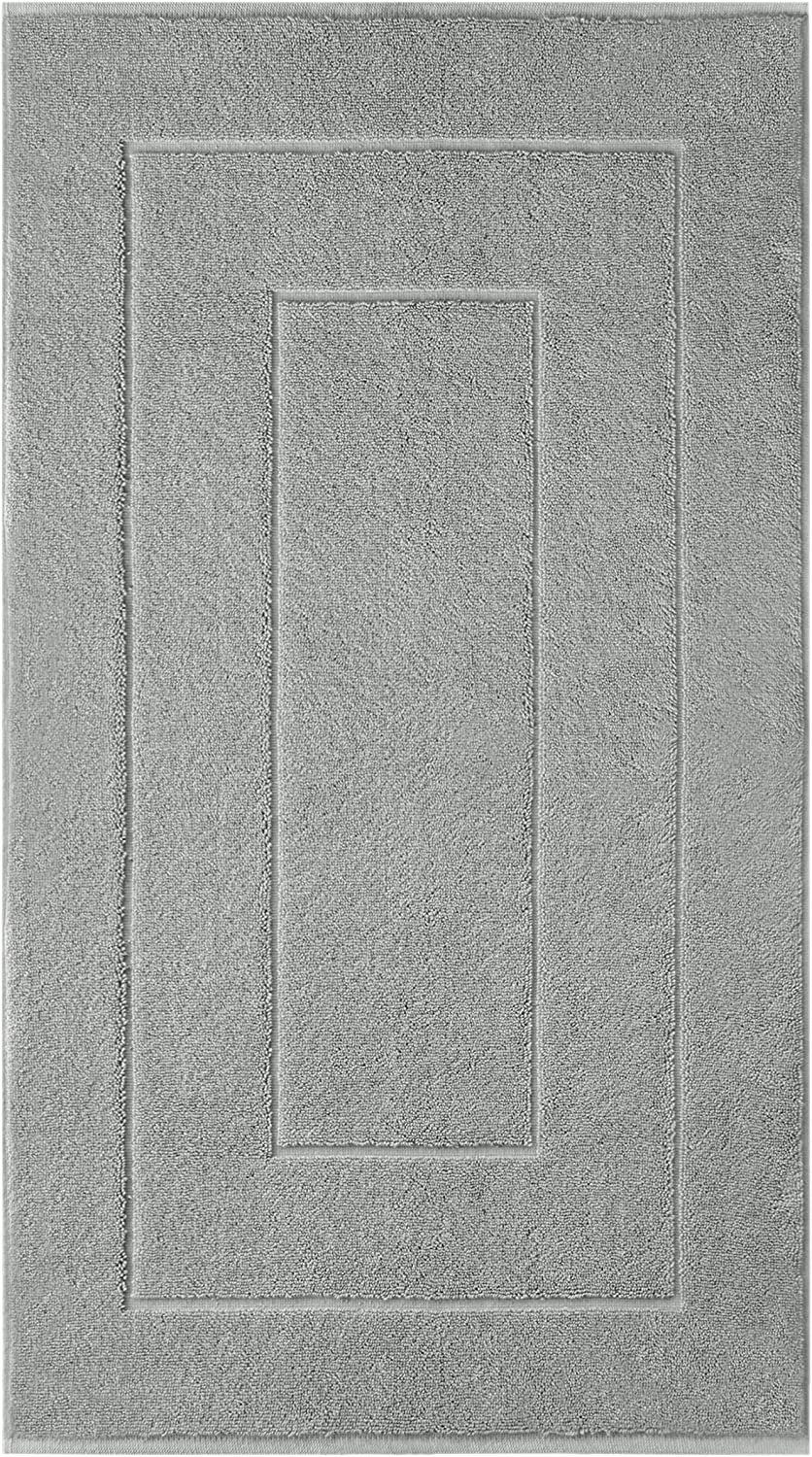 Lashuma Badematte London, Höhe 5 mm, schnell trocknend, Frottee, rechteckig, Pflegeleichter Badewannen Vorleger 50x90 cm grau