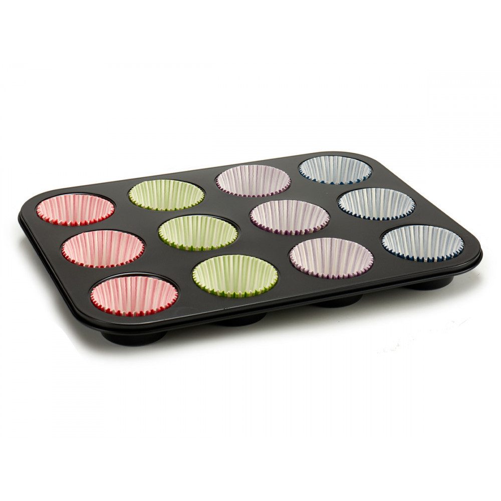Muffinplatten Backformen Muffinform für 12 Muffins Muffin Backblech +72 Backpapier