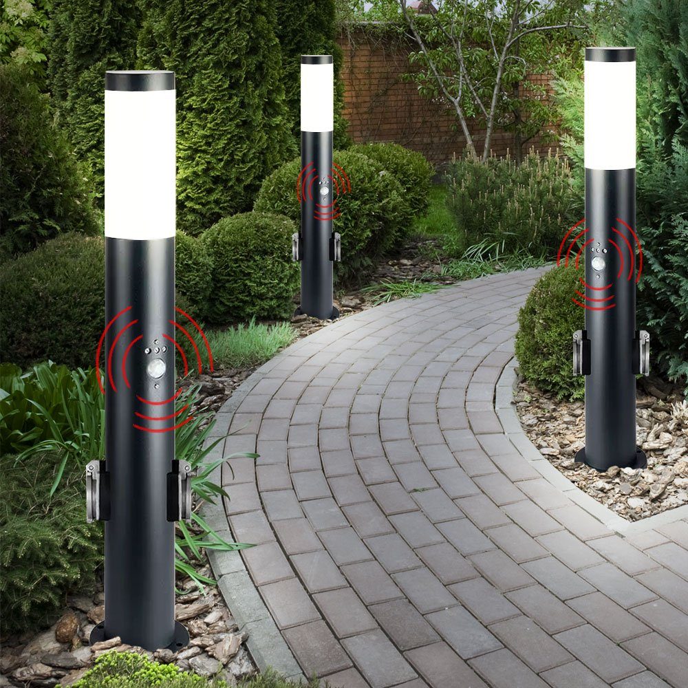 Wegleuchte Globo Außen-Stehlampe, mit Leuchtmittel mit Fernbedienung Außen Warmweiß, Farbwechsel, LED dimmbar Gartenleuchte inklusive,