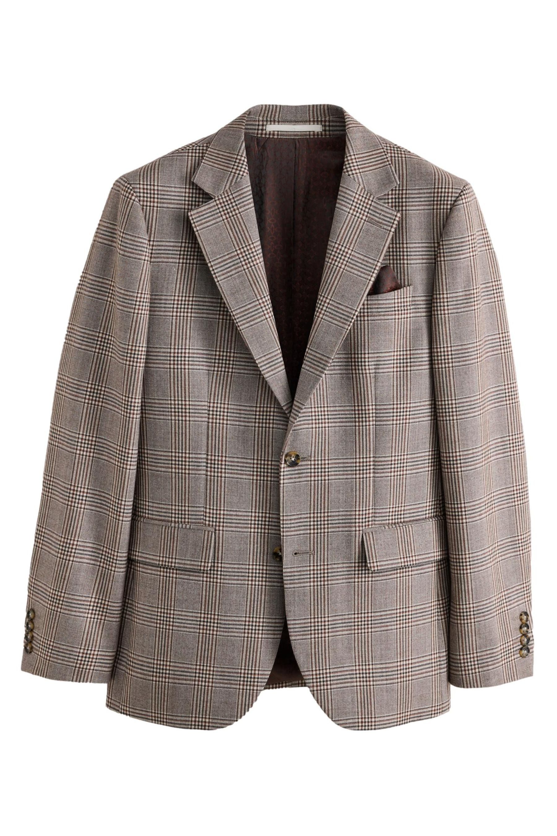 Sakko N. Premium Slim Fit Anzugsakko mit Karomuster