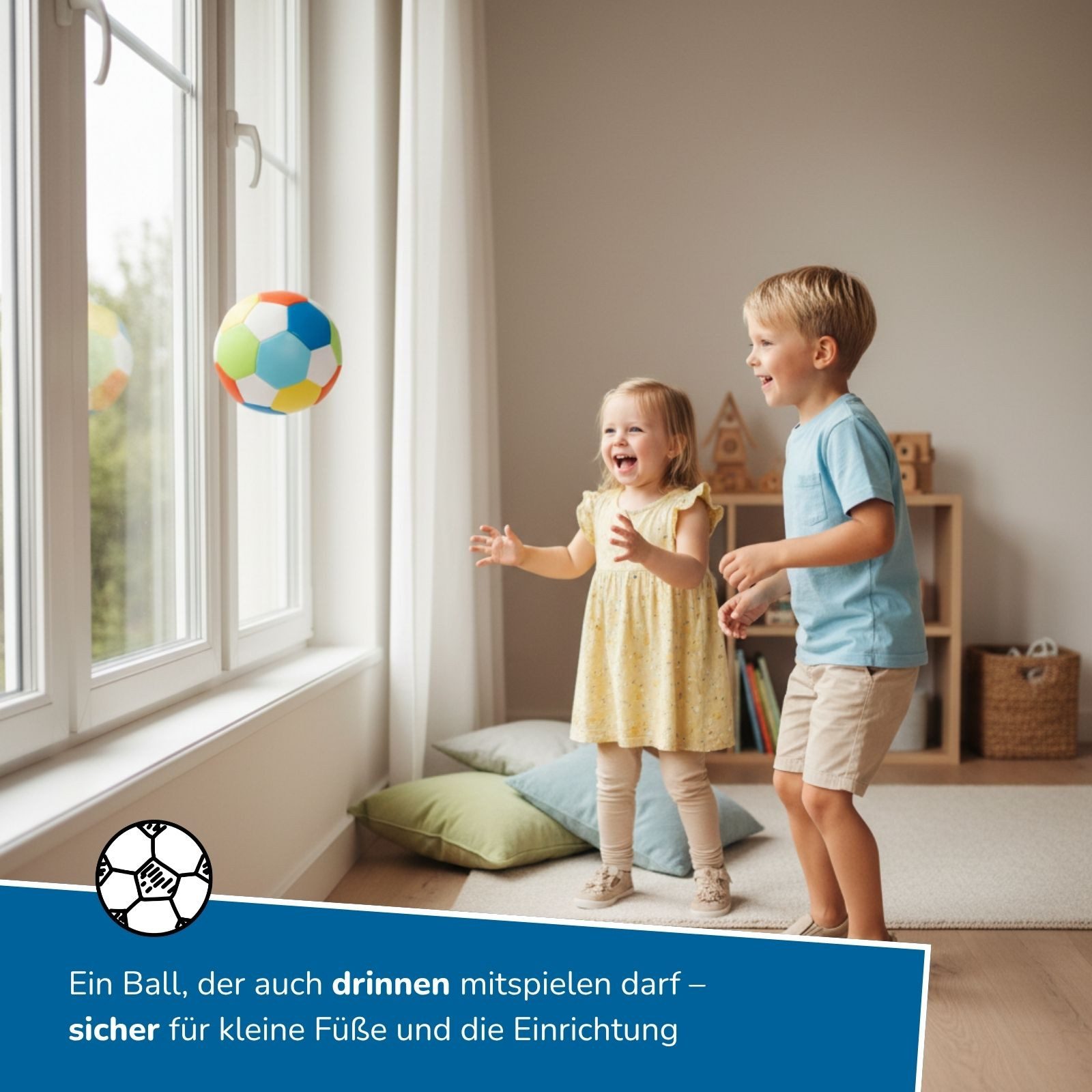 alldoro Softball 6er Set, Soft-Fußbälle bunt, Ø 18 cm, für Kinder ab 0 Jahren, 6 Kinderbälle, extra weich & leicht, Ballspiele für drinnen & draußen