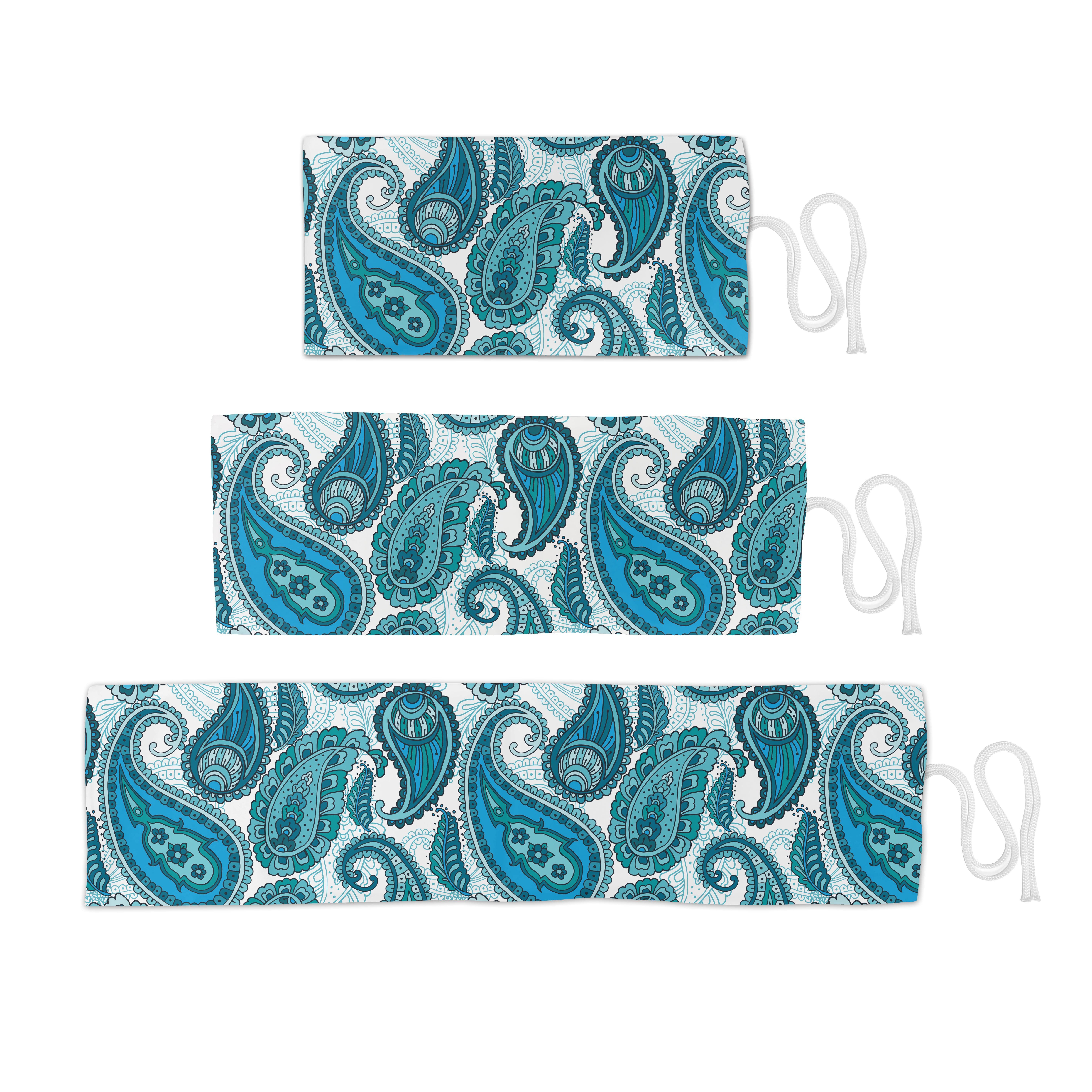 Abakuhaus Paisley und Stiftablage Ozean-Streifen Segeltuch tragbar Blau weiß Federmäppchen Organizer, und langlebig und Blumen
