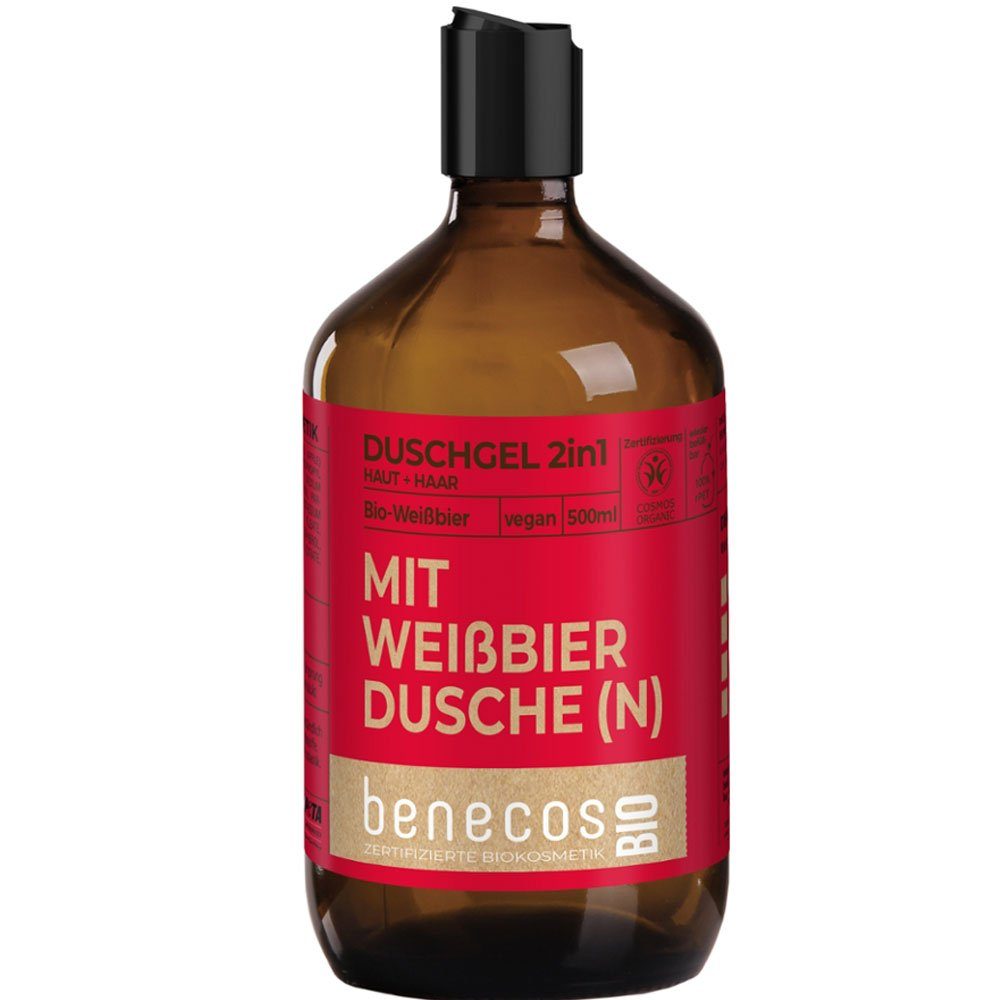 Benecos Duschgel in Weißbier, Weiß, 500 ml