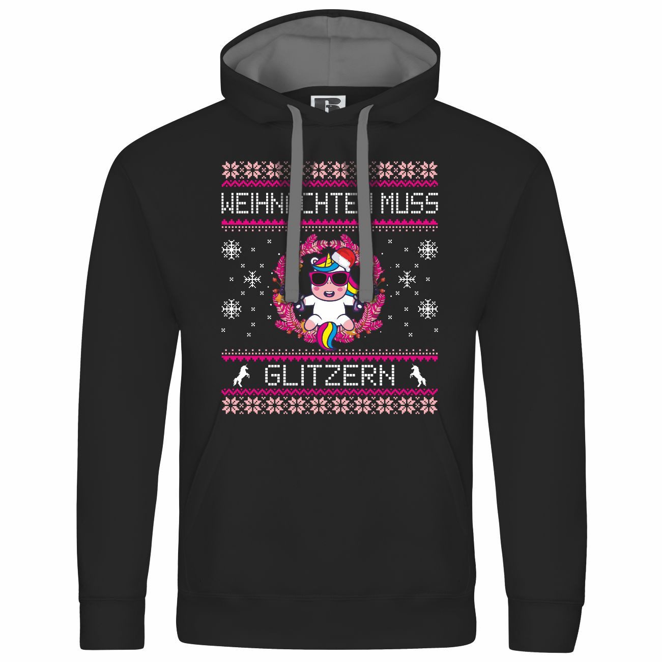 Kapuzenpullover Herren Kapuzenpullover Weihnachten muss glitzern