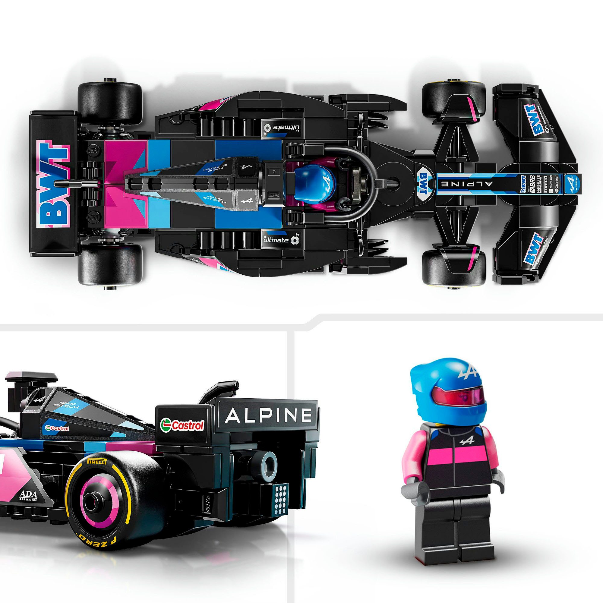 LEGO® BWT Alpine F1 Team A524 Rennauto (77248), LEGO Speed Champions Konstruktionsspielsteine, (258 St), Made in Europe – Bild 5 von 5