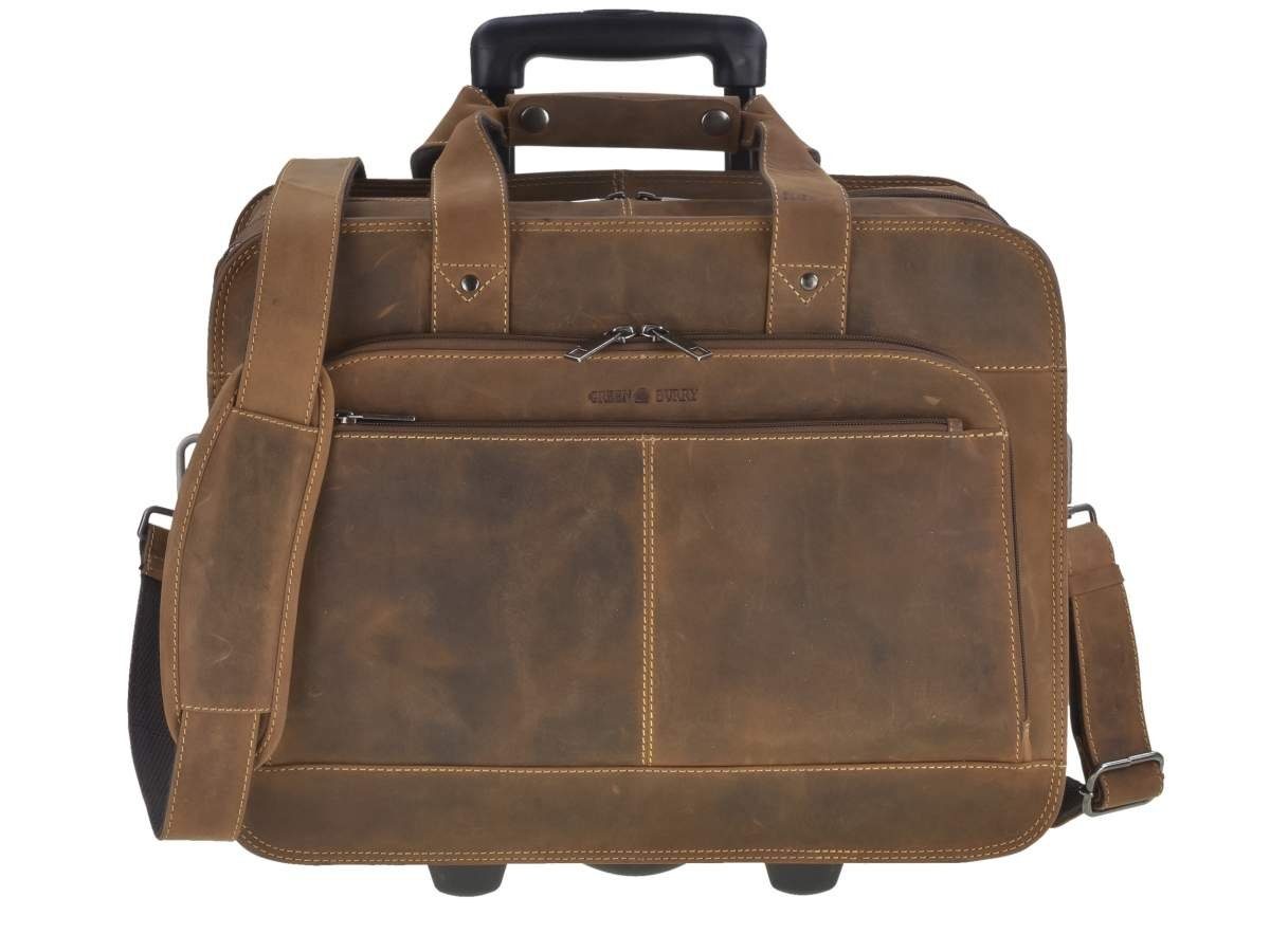 Greenburry Aktentasche Vintage, mit Rolltasche, für Businesstasche, Herren, Damen, Notebookfach für