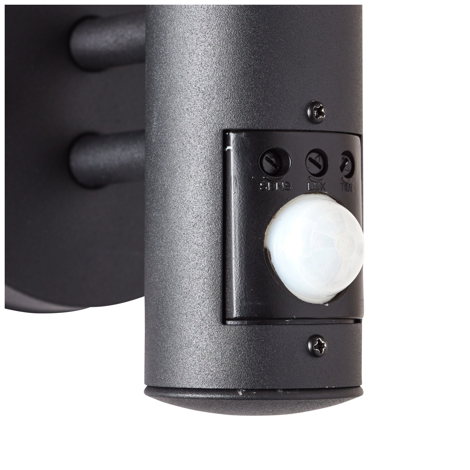 Lightbox Außen-Wandleuchte, Bewegungsmelder, ohne Leuchtmittel, Edelstahl/Kunststoff, 13 33 cm, matt 16 schwarz x x Haustürlampe