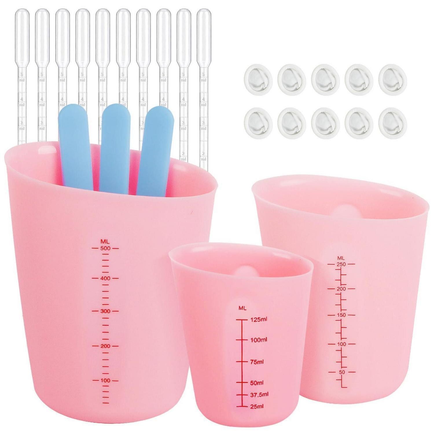 LuxusKollektion Messbecher Silikon Messbecher Set Raysin Gips 3 Stk., Kunststoff, (1-St)