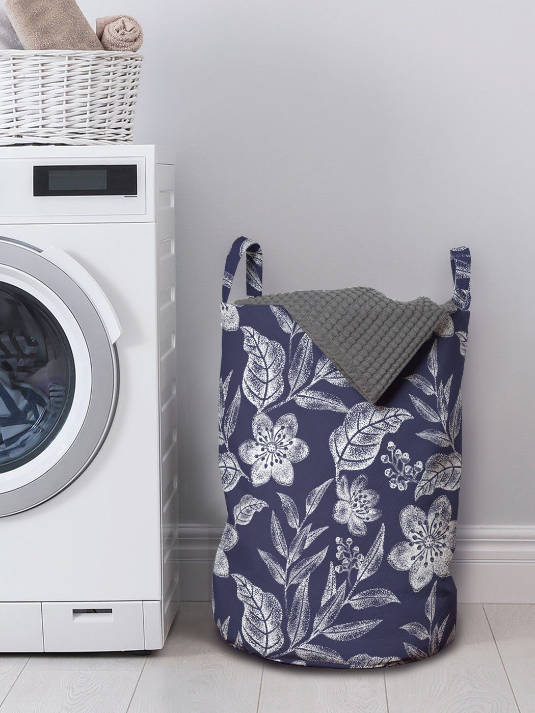 Wäschesäckchen mit Dots für Griffen mit Wäschekorb Garten-Kunst Waschsalons, Blumen Abakuhaus Kordelzugverschluss Pinsel