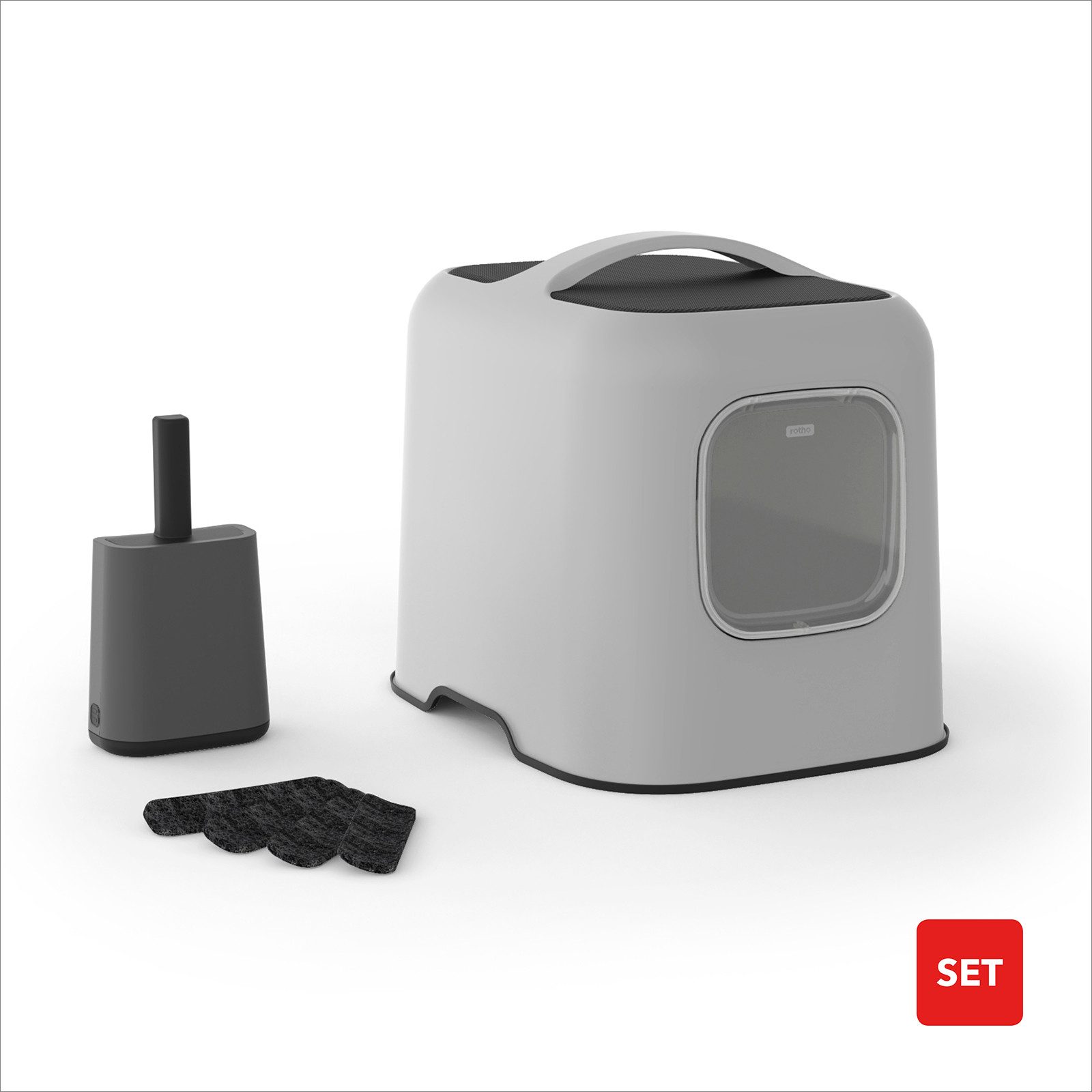 ROTHO Katzentoilette Katzenklo Bea mit Schwingtür – geräumig, geruchshemmen günstig online kaufen