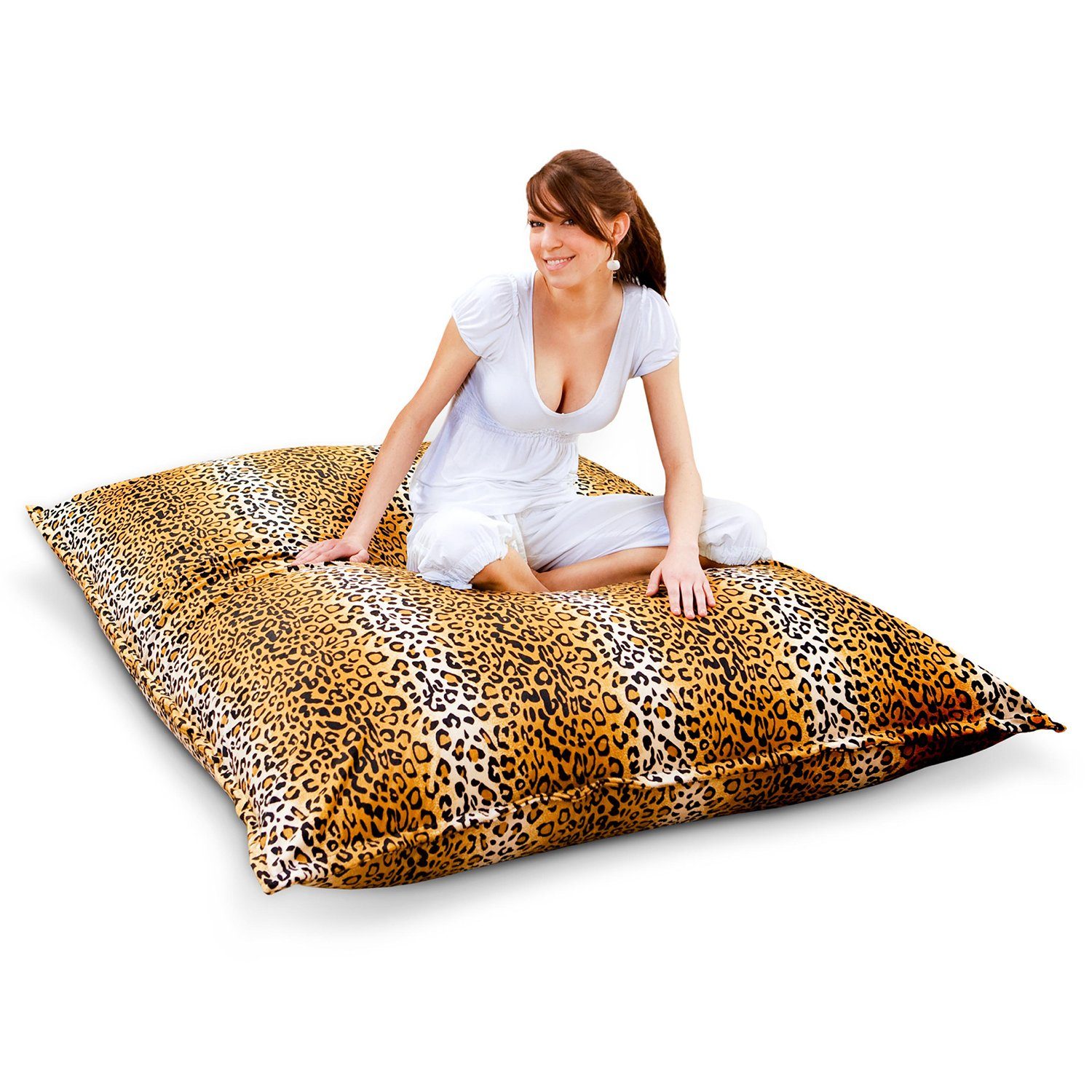 Smoothy Sitzsack SMOOTHY XXL Samt Safari Sitzsack - Riesen Kissen mit EPS-Perlen (Safari - Muster, 180 x 140cm), Riesen-Kissen mit EPS-Perlen