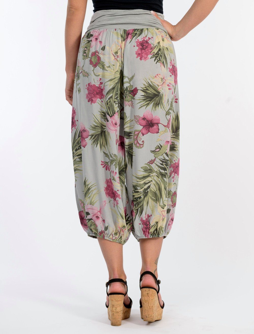 malito more than fashion Haremshose malito Damen Aladinhose mit floralem Muster, Haremshose zum Tanzen, Aladinhose mit floralem Muster Einheitsgröße