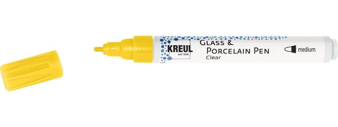 Kreul Bastelfarbe Kreul Glass & Porcelain Pen Clear medium gelb