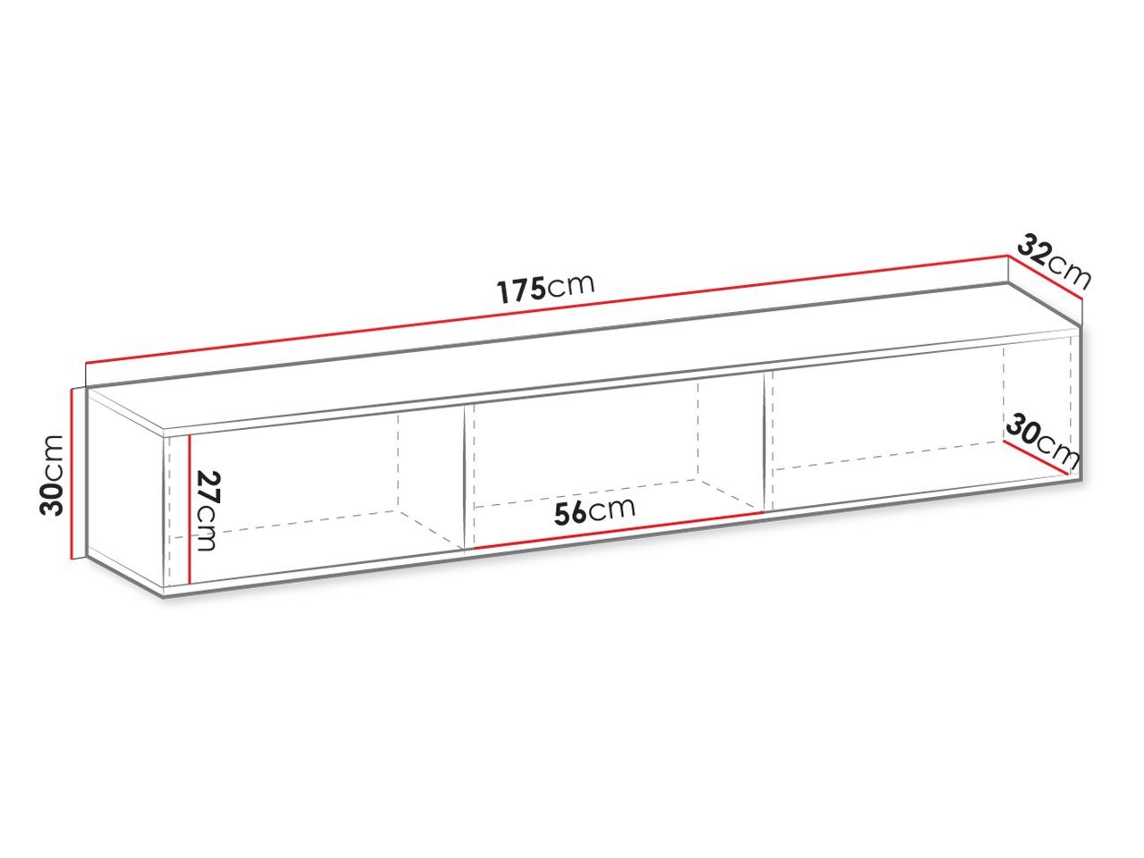MIRJAN24 TV-Schrank Oro I (3-Klappe) Griffloses Öffnungssystem push to open, 175x32x30 cm – Bild 5 von 5