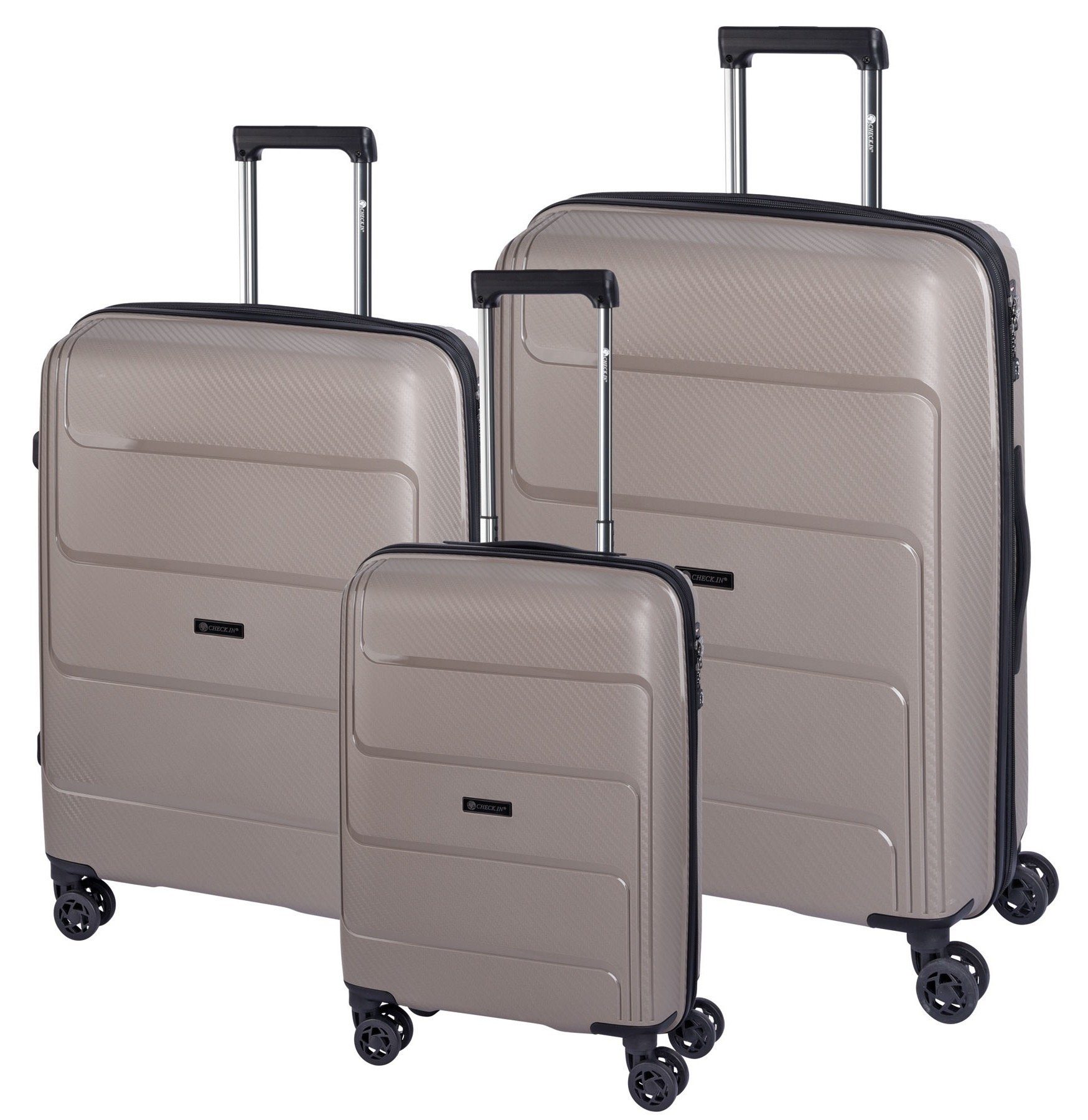 CHECK.IN® Trolleyset St. Louis, 4 Rollen, taupe tlg) (Set, 3