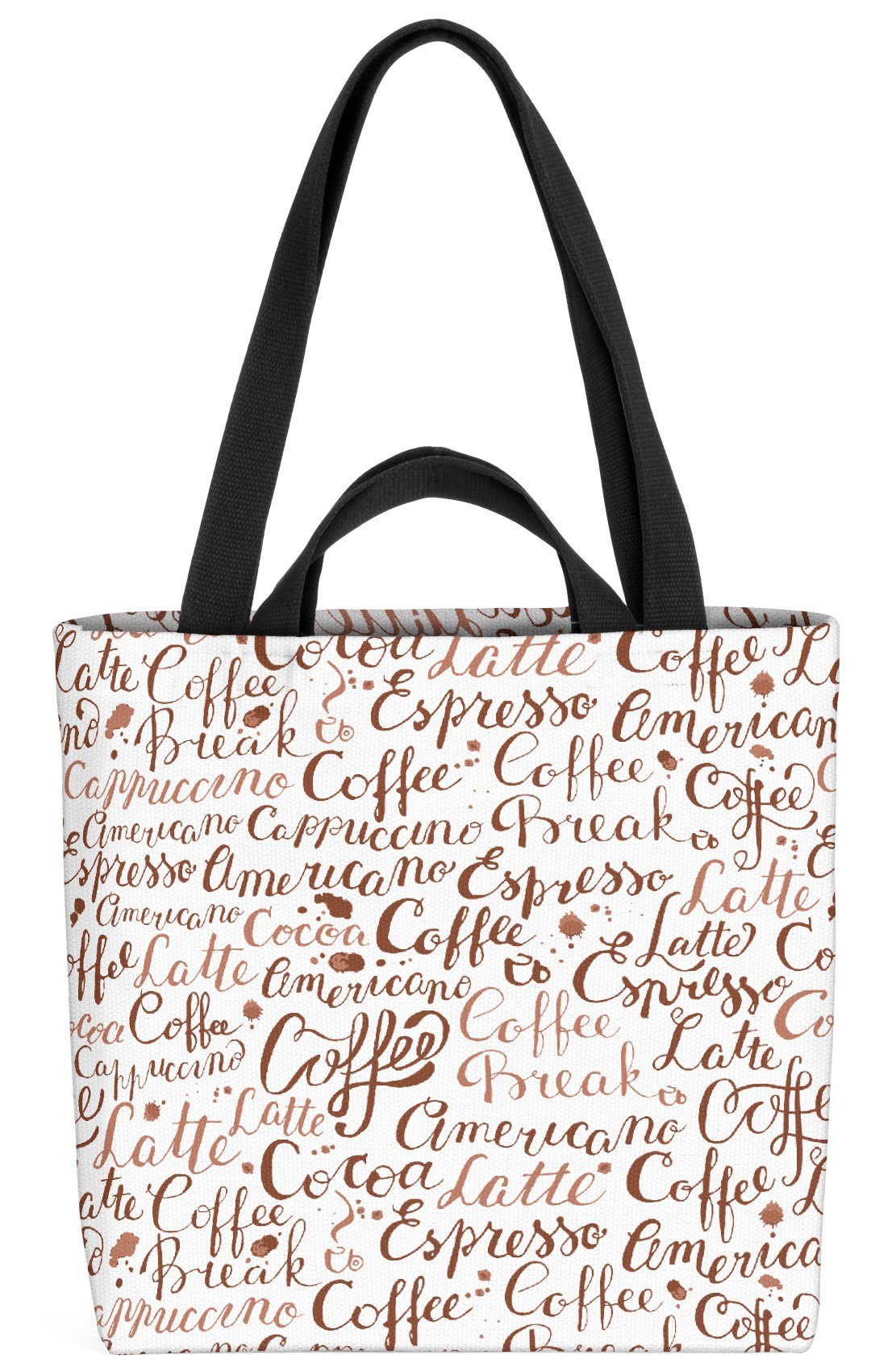 Kaffee Schriftzug Kaffee Espresso Milch Cafe Cappucci VOID Cafe Henkeltasche (1-tlg), Schriftzug