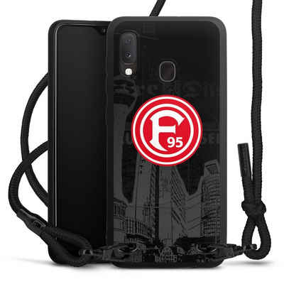 DeinDesign Handyhülle Fortuna Düsseldorf Offizielles Lizenzprodukt Logo Fortuna Logo City, Samsung Galaxy A20 Premium Handykette Hülle mit Band Case zum Umhängen