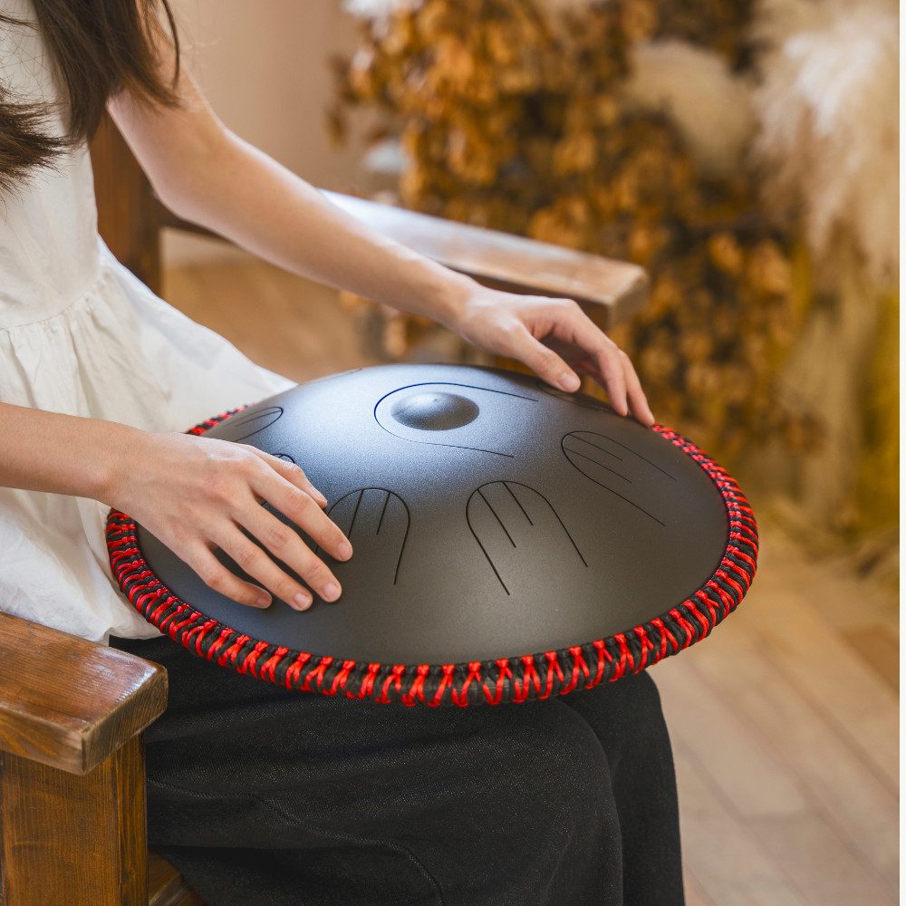 Sonodrum Handpan "Hybrid" - Zungentrommel in D-Kurd mit 9 Tönen - Handpan-Alternative