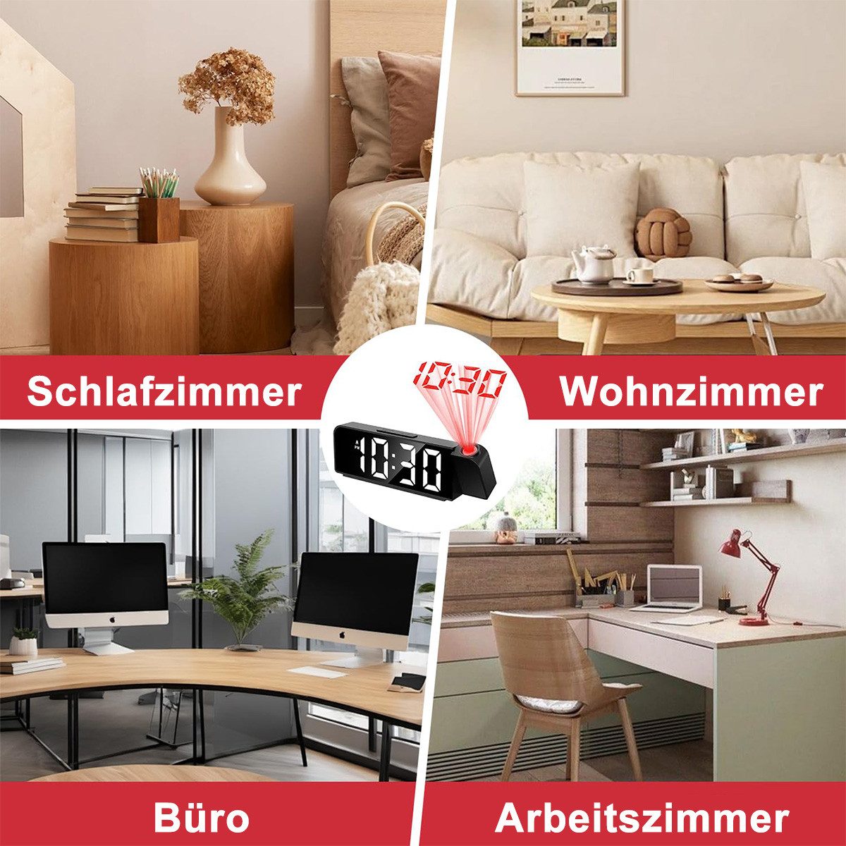 Novzep Projektionswecker Projektionswecker digital mit 180° günstig online kaufen