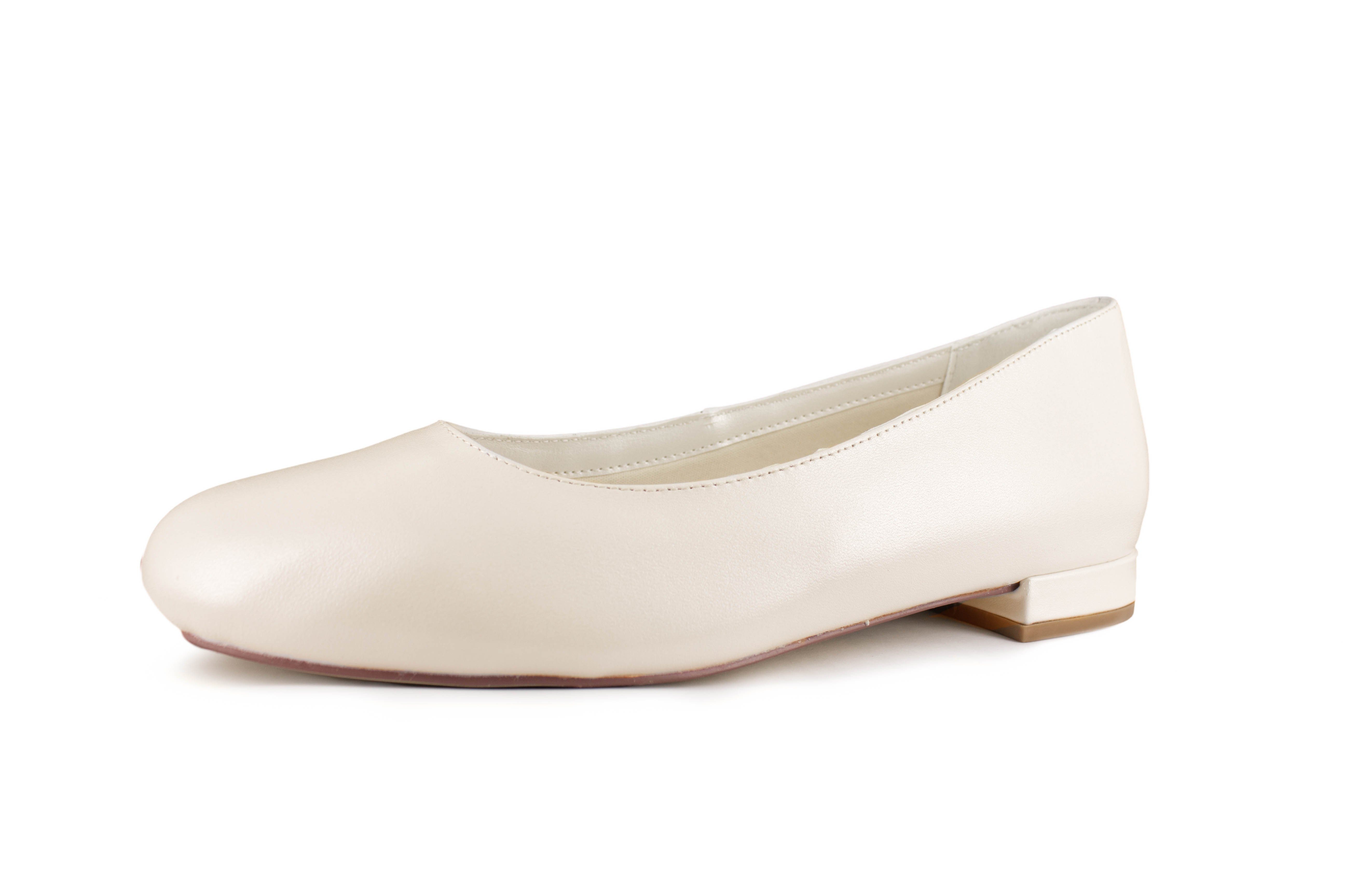 White Lady 898 offwhite Leder - Ballerina Brautschuhe Ballerina