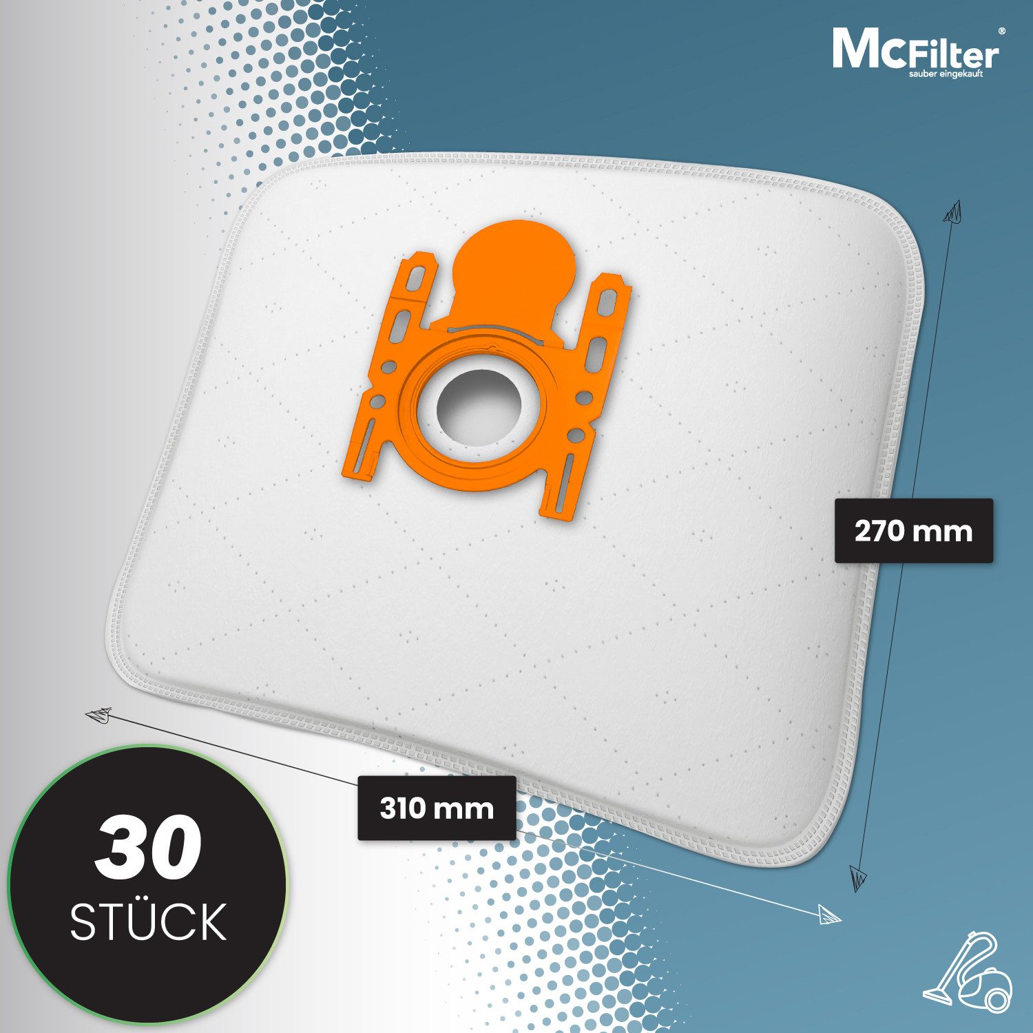 McFilter Staubsaugerbeutel Staubbeutel, passend für Siemens VSP3T212 Staubsauger IQ 300, 30 St., 5-lagiger Staubbeutel mit Hygieneverschluss, inkl. Filter