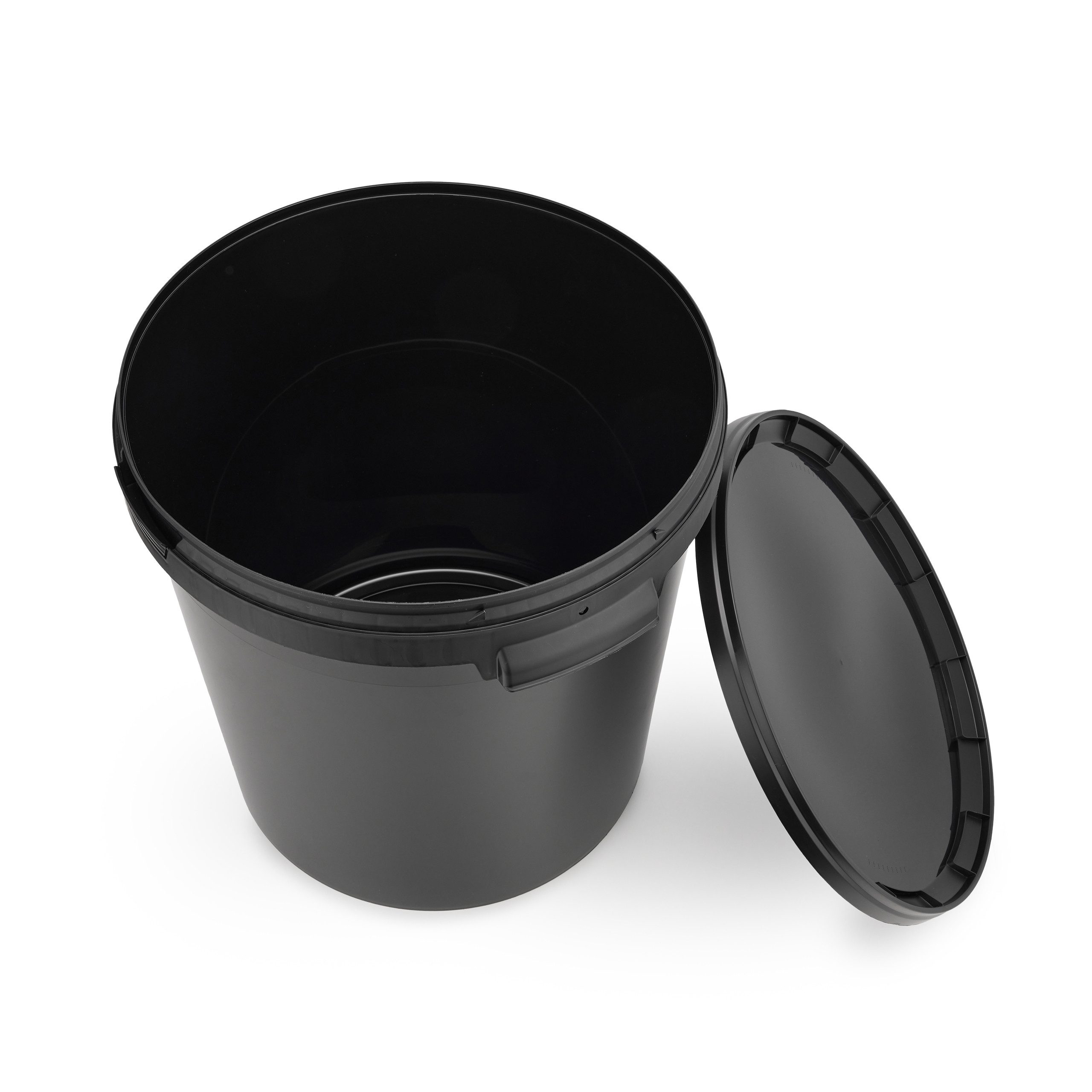 Garronda Putzeimer Eimer mit Deckel 30 L für Lebensmittel und Chemikalien GD-0117, (1-tlg), Schwarz
