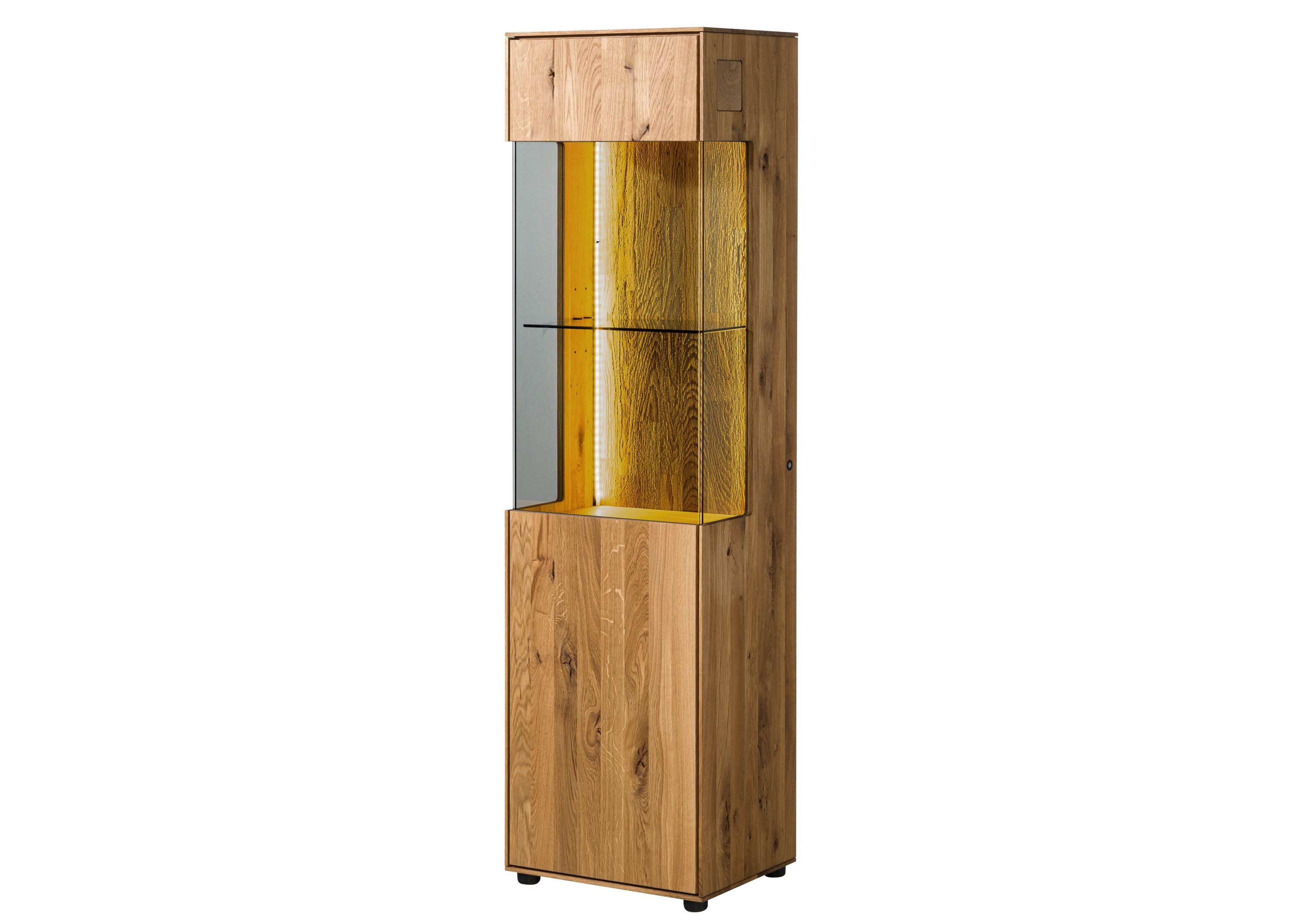 Massivmoebel24 Standvitrine (Wildeiche 45x38x168 natur geölt WIEN #230) Wildeiche 45x38x168 natur geölt WIEN #230