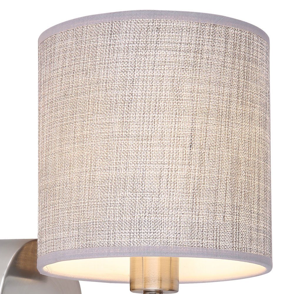 Wandleuchte, Warmweiß, Leuchtmittel Farbwechsel, etc-shop grau Leuchte flexibel Lampe Wand Textil LED Lese inklusive, dimmbar