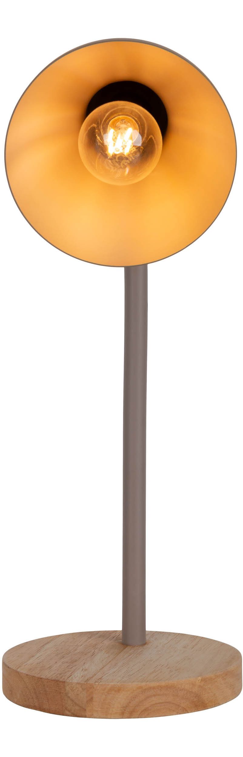 näve Schreibtischlampe Marie, ohne Leuchtmittel, Fuß und Schirm z.T. aus Holz, Schirm flexibel beweglich, E14