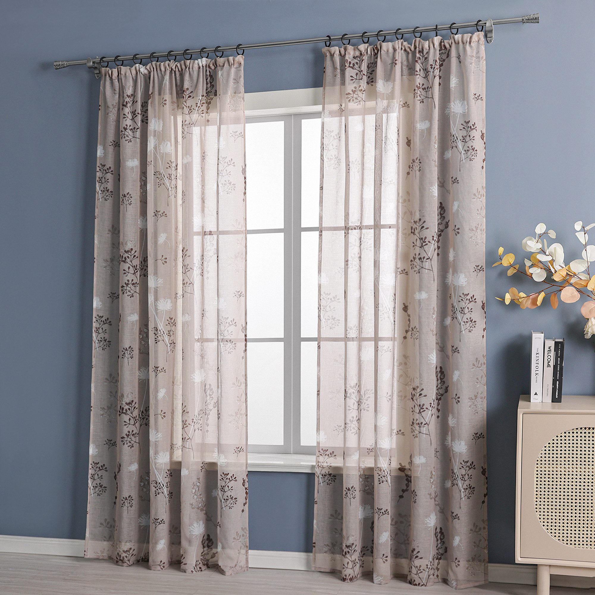 Joyswahl Gardine (1 St), Kräuselband, halbtransparent, Mikrofaserqualität, günstig online kaufen