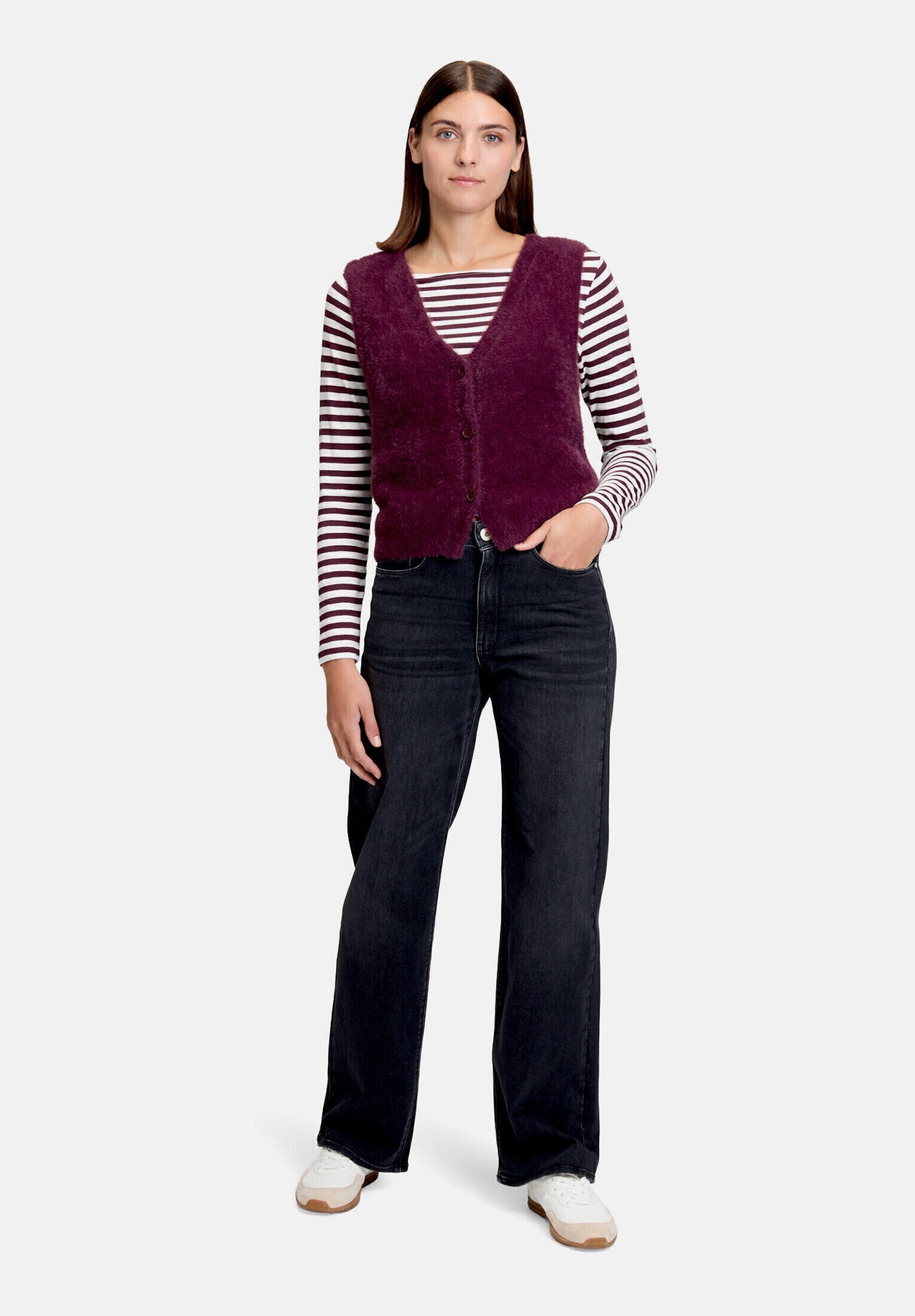 Betty&Co Strickjacke Damen mit Knopfleiste (1-tlg)