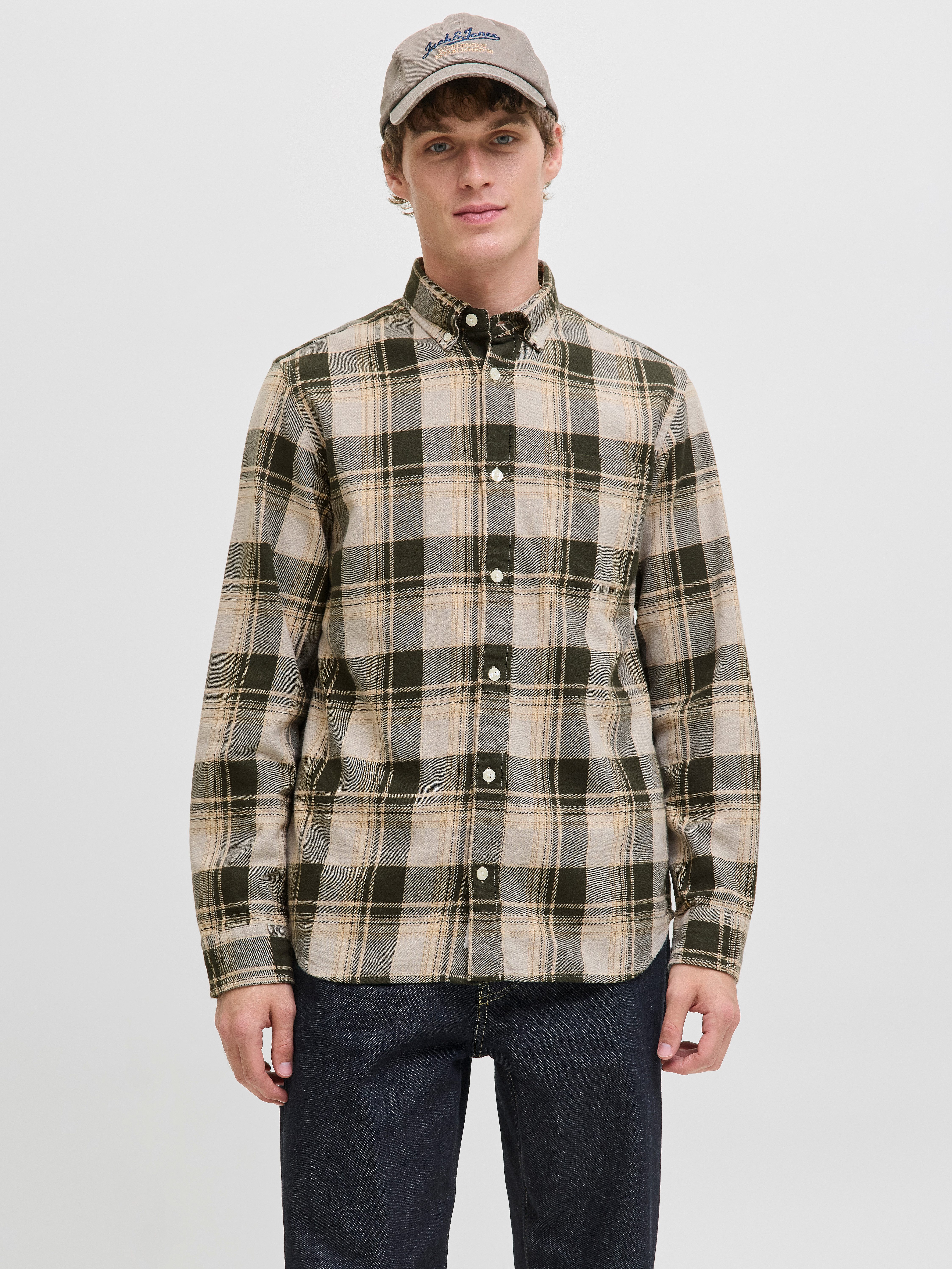 Langarmhemd JPRBLUBROOK CHECK L/S SHIRT SN