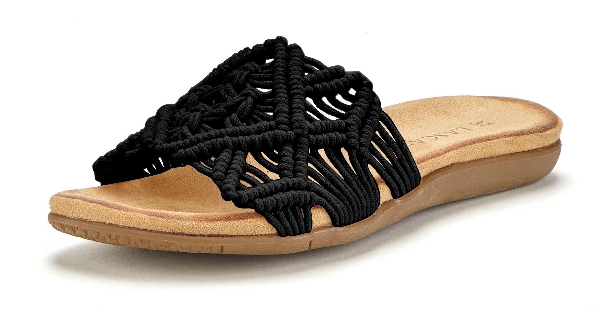 LASCANA Pantolette Mule, Sandale, offener Schuh mit modischem Häkelmuster V günstig online kaufen