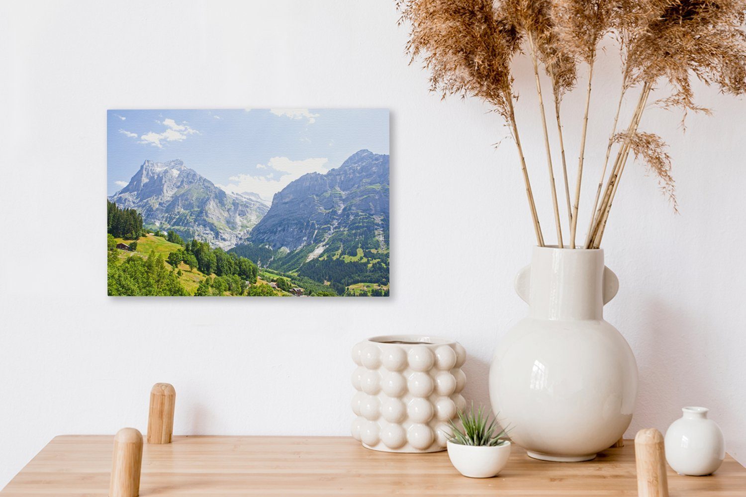 OneMillionCanvasses® Leinwandbild Panorama der Junfrau cm bei Wanddeko, St), in 30x20 Eiger (1 der Aufhängefertig, Schweiz, Leinwandbilder, Wandbild