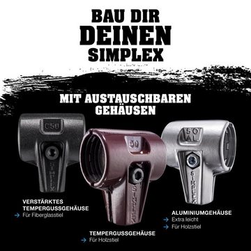 Halder KG Gummihammer HALDER Aktionsbox für den Bau SIMPLEX Schonhammer 80 mm + PICARD Black