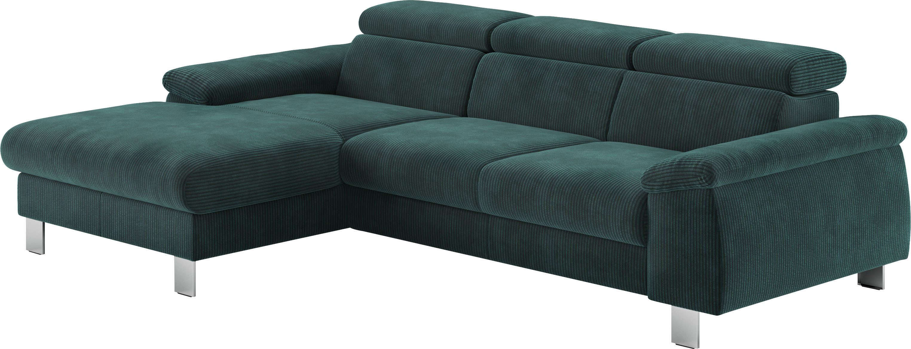 COTTA Ecksofa Komaris L-Form, B: 244 cm, mit Kopfteilverstellung, optional Bettfunktion, Bettkasten & Licht
