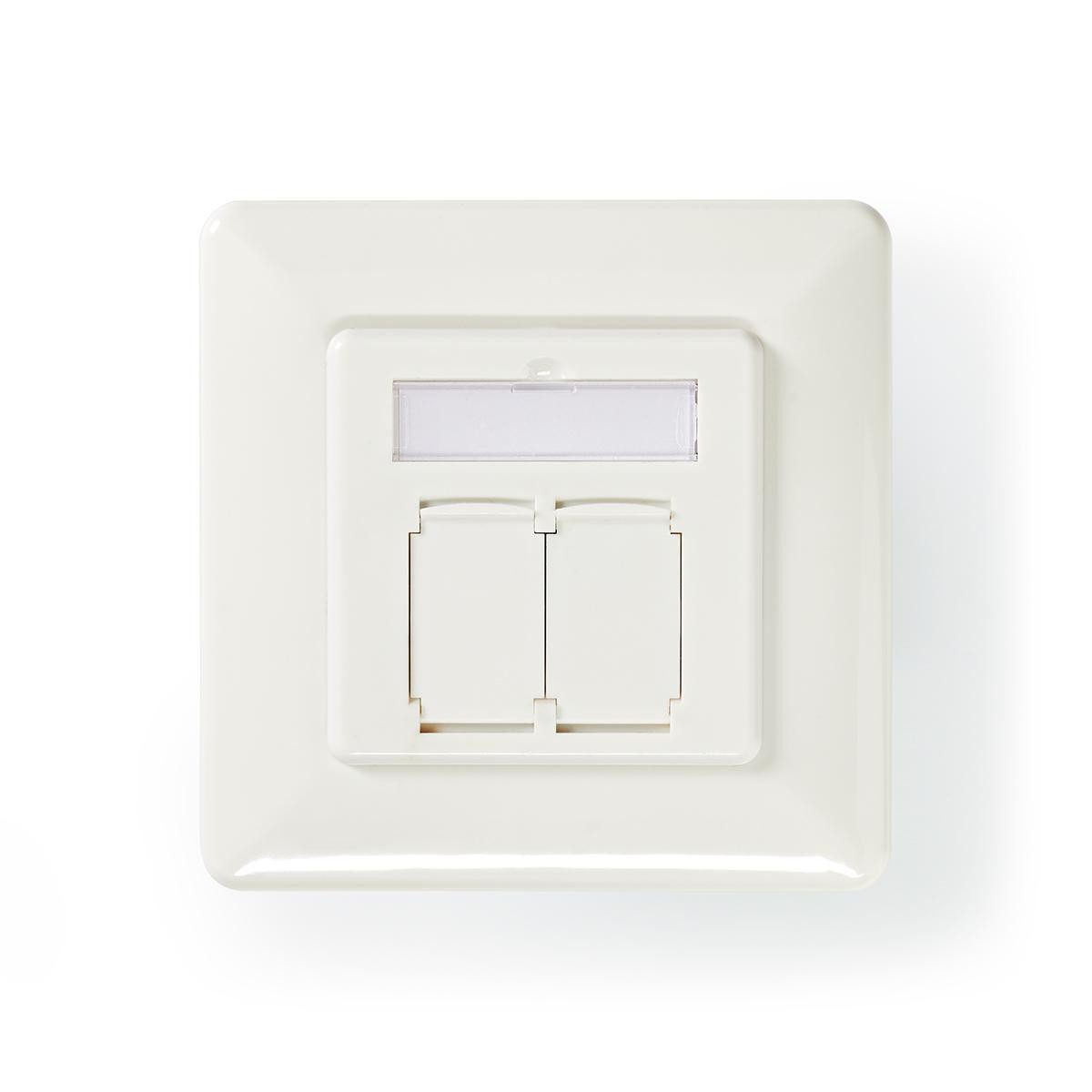 Nedis CCGP89250IV Netzwerk-Adapter, heimnetz werk. rj45 doppel dose cat 6a. geschirmt. unterputz