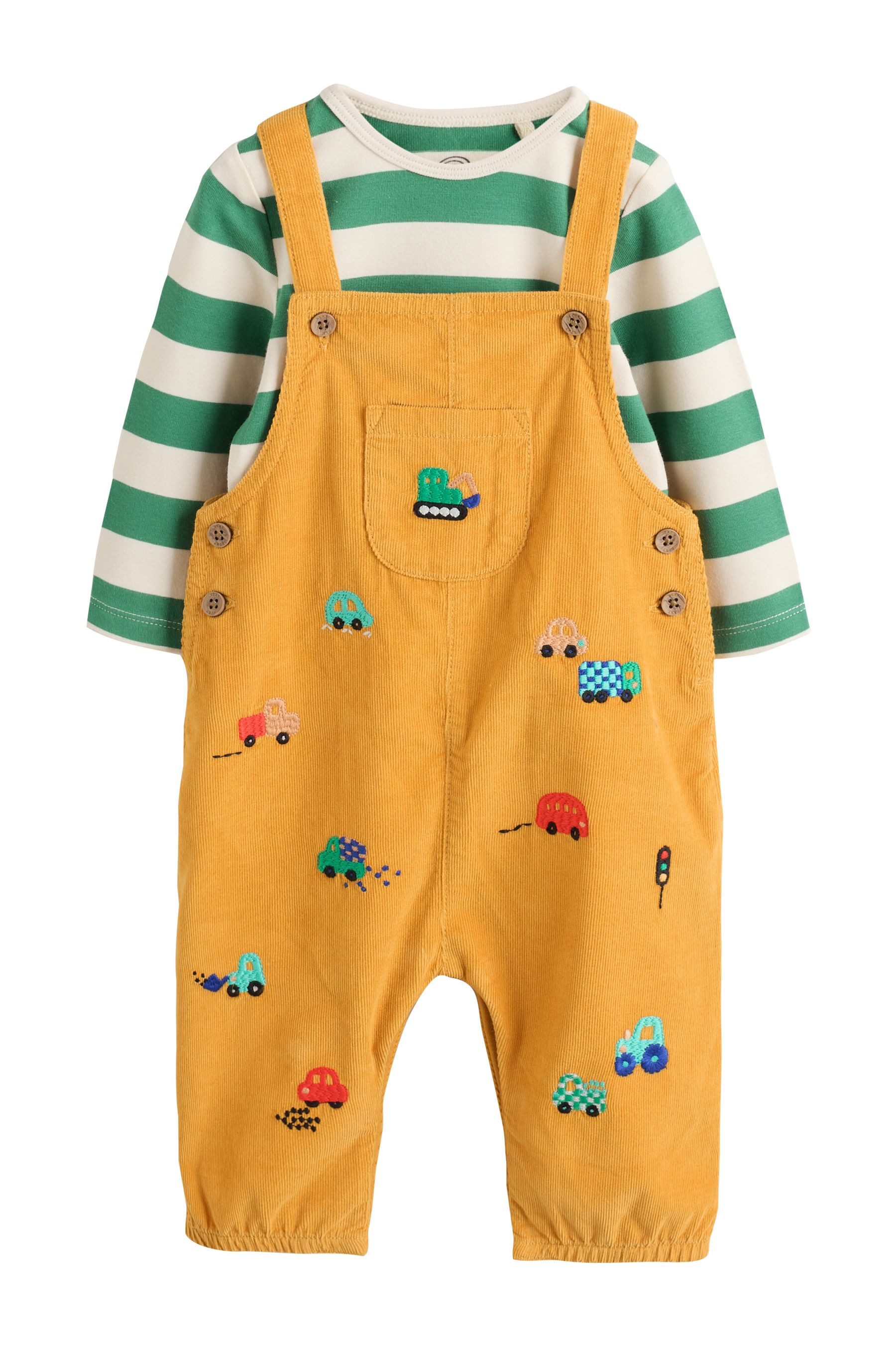 Next Body & Hose Latzhose aus Cord und Bodysuit für Babys im Set (2-tlg)