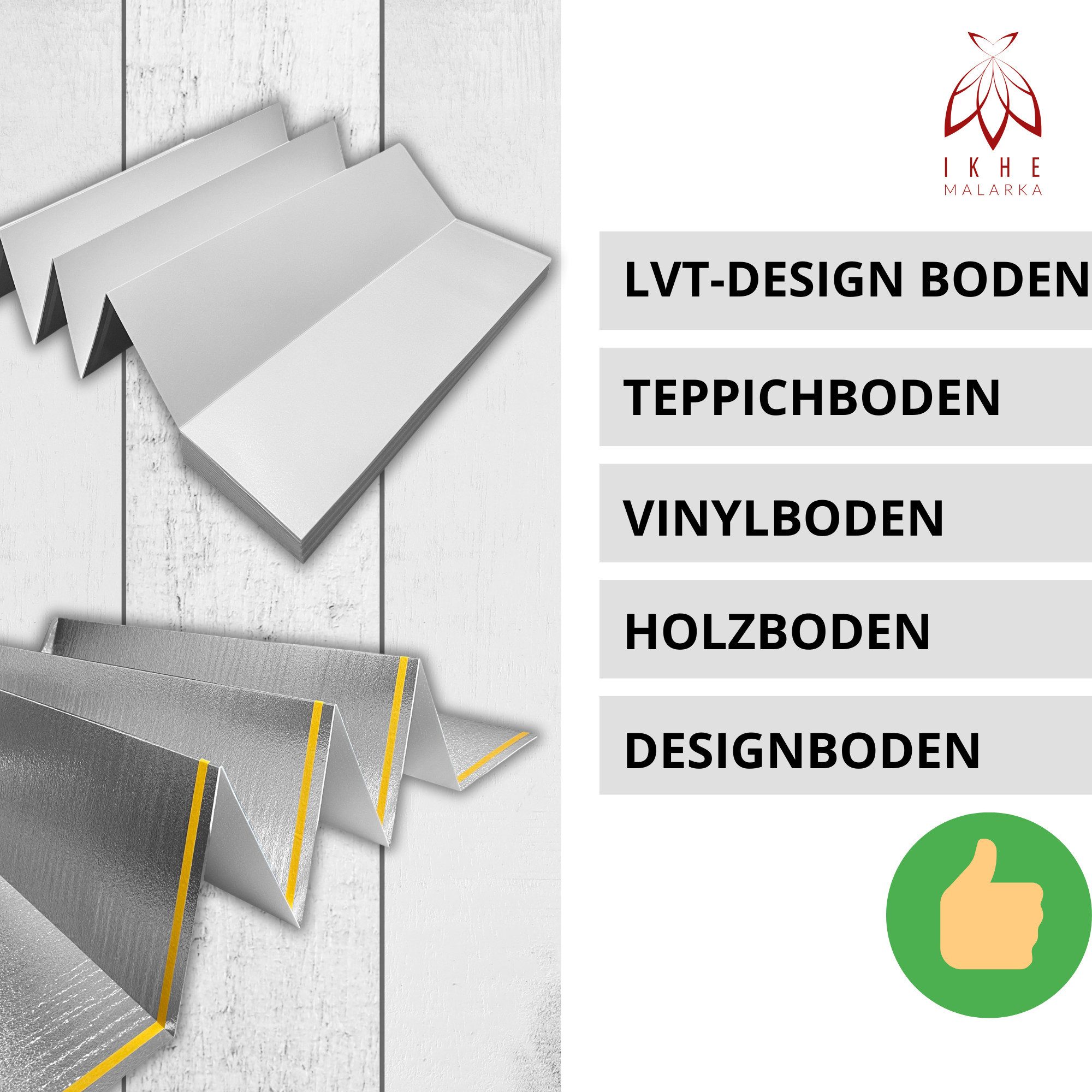 IKHEMalarka Dämmunterlage Klick Vinylboden LVT 1,5 mm ≤ 400 kPa, (1,5 mm, 1-St., 10m), Schalldämmung Warmdämmung Trittschalldämmung