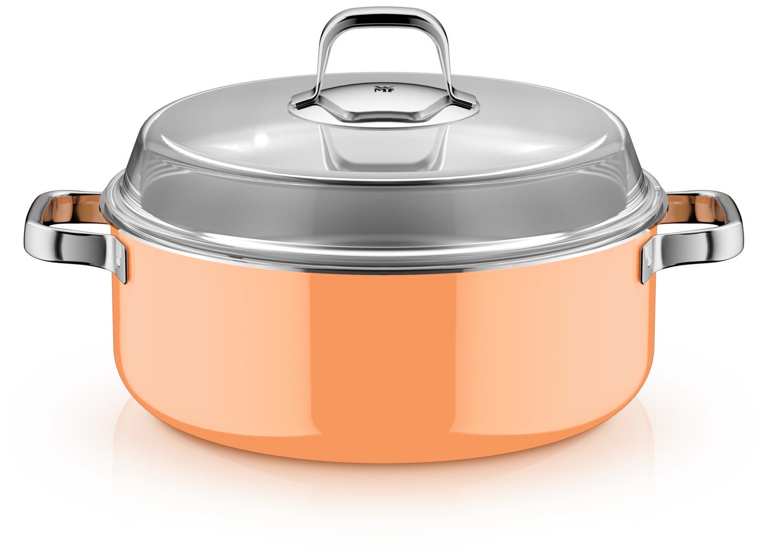 WMF Schmortopf Fusiontec Mineral Pro, Schmortopf mit Deckel, 28 cm, Papaya Orange, Fusiontec (Induktionsgeeignet, 1-tlg., 28 cm), Made in Germany