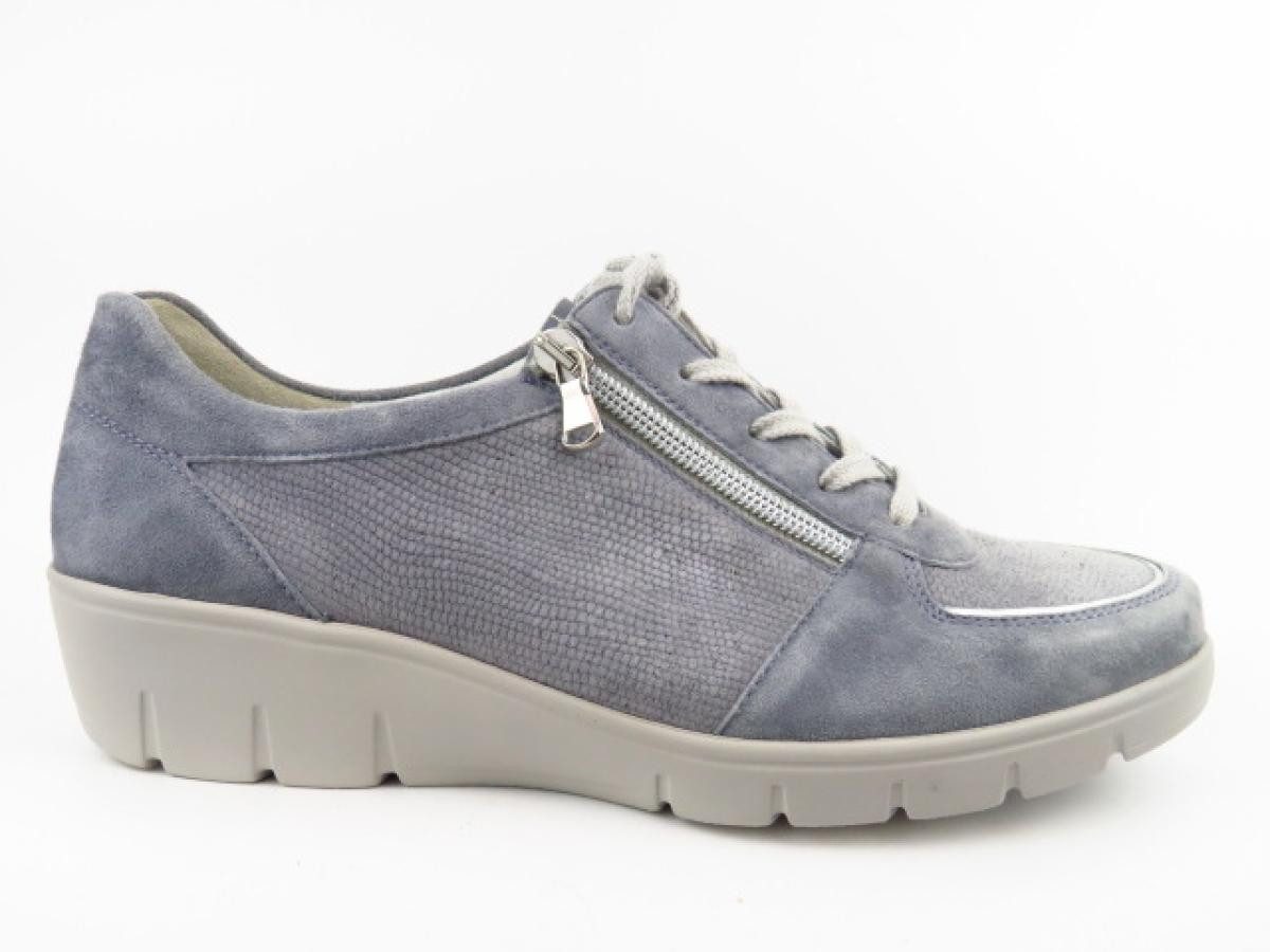 Judith aqua/silber 30mm H Schnürschuh