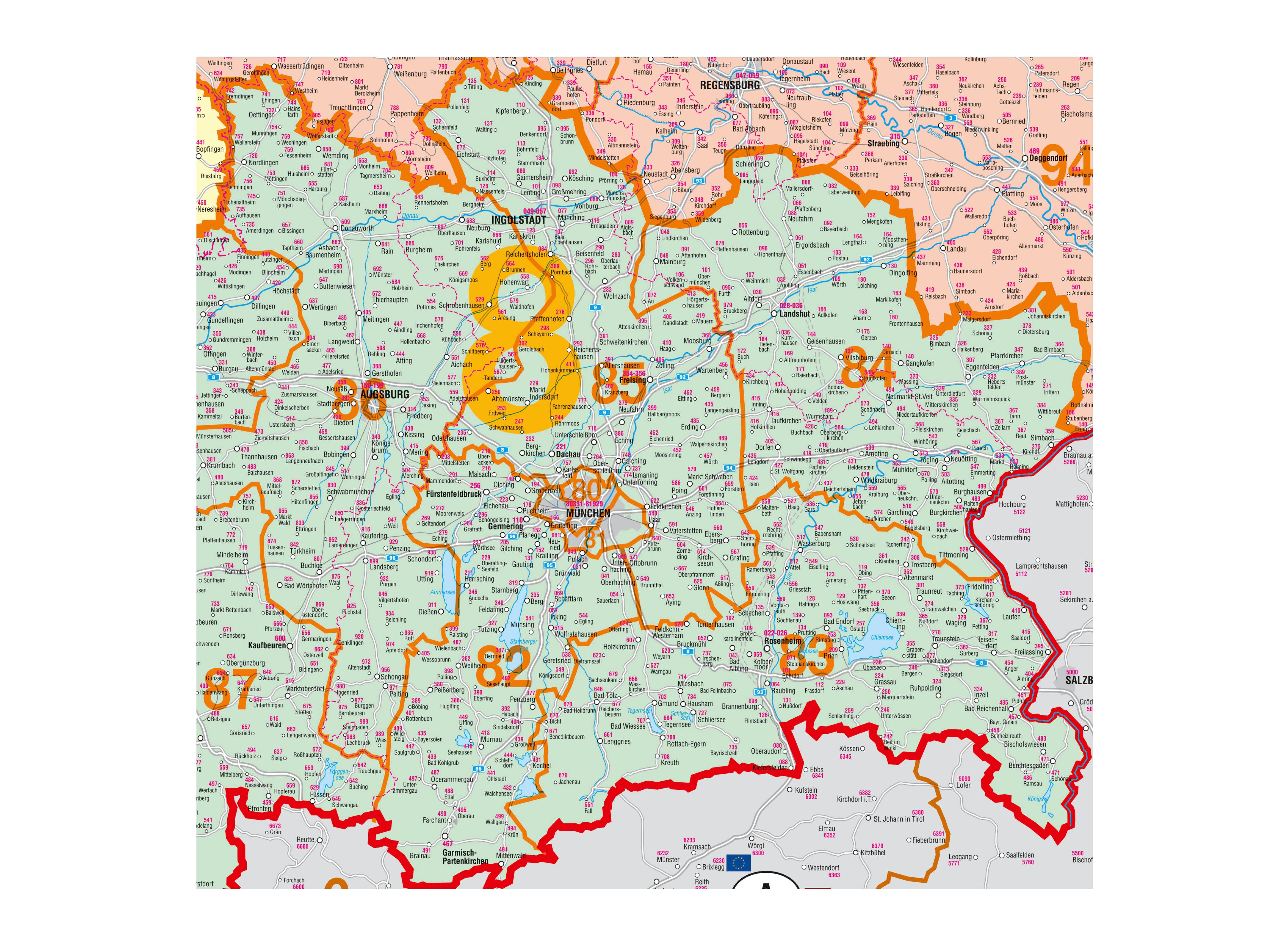 STIEFEL Poster Deutschland Postleitzahlen, 97 x 119 cm