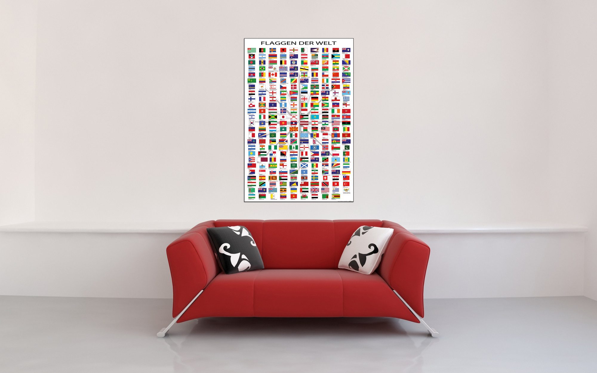 Poster Flaggen der Welt - Poster - mit Hauptstädten günstig online kaufen