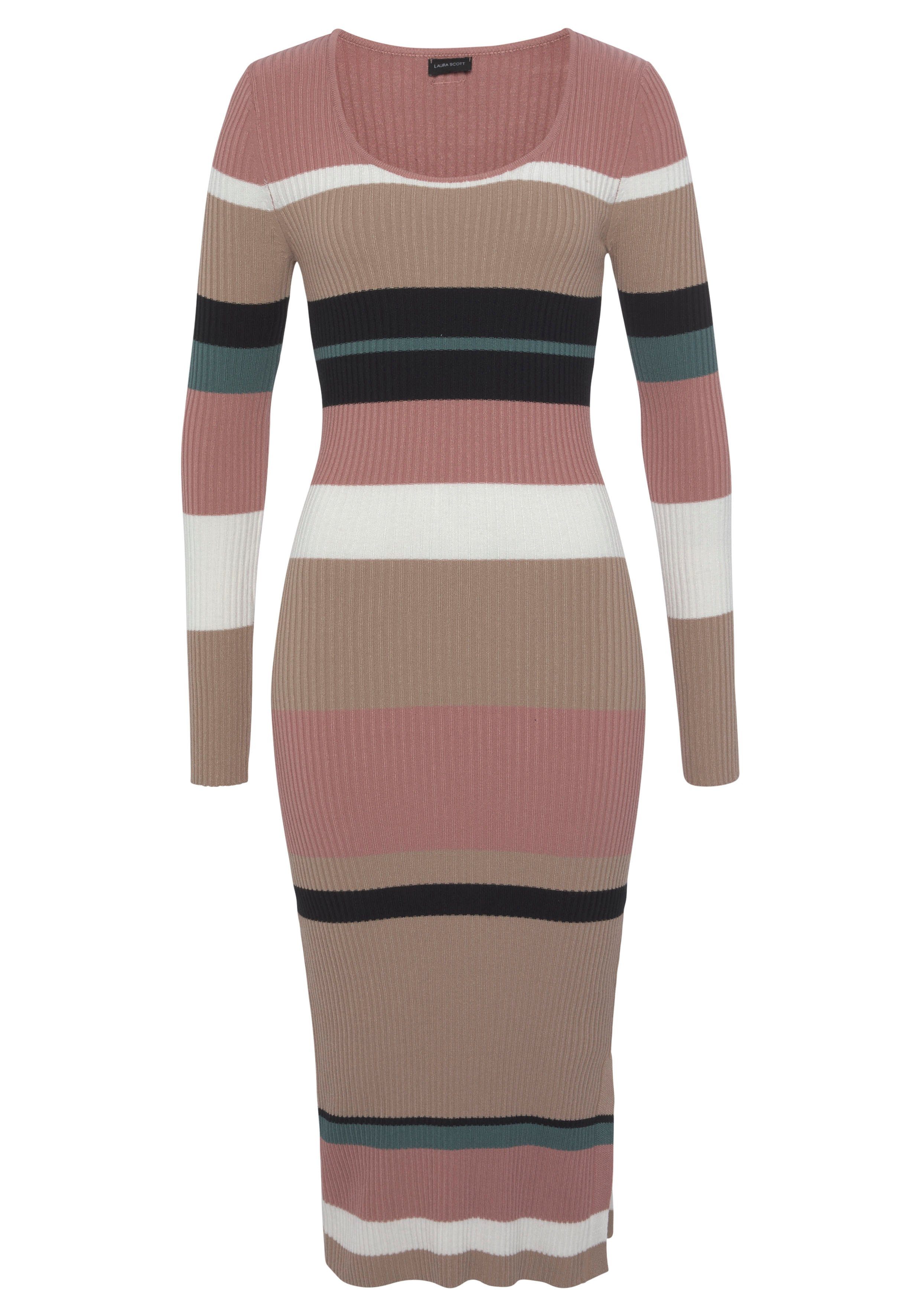 Laura Scott Strickkleid in Midiform mit tollem Streifendesign